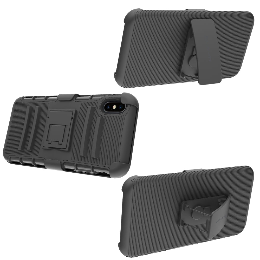 Luvvitt iPhone XS Max Case Armor Cover With Belt Clip Holster and Kickstand 2018