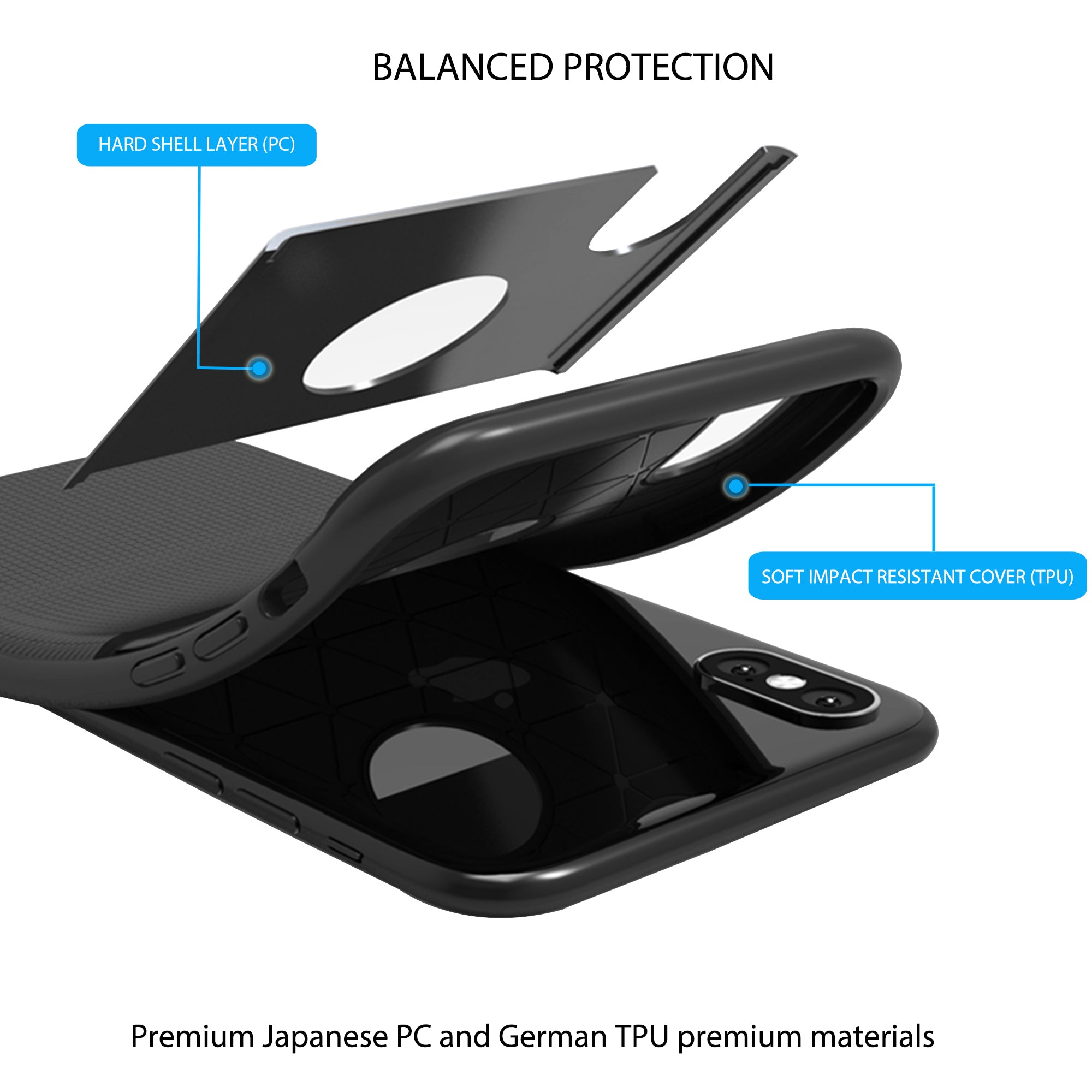 Luvvitt Sleek Armor Case for iPhone XS Max with 6.5 inch Screen 2018 - Black