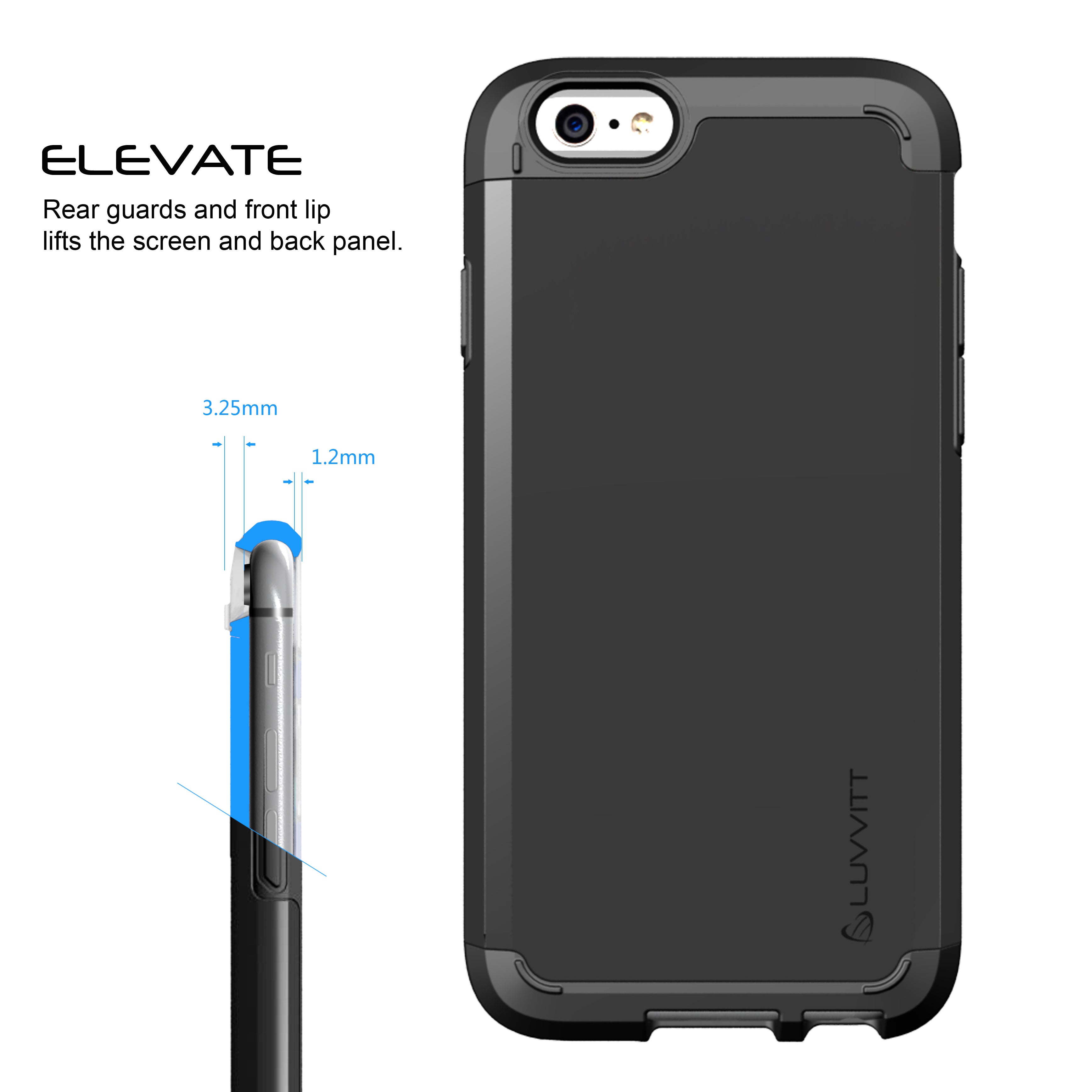 LUVVITT ULTRA ARMOR NL iPhone 6s Case | Dual Layer Back Cover - Black