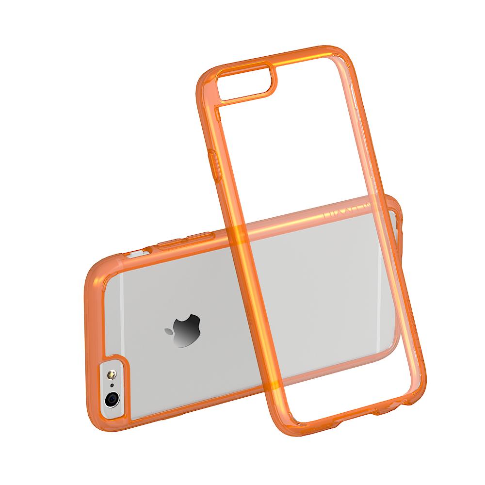 LUVVITT CLEARVIEW Case for iPhone 6S / 6 | Hybrid Back Cover - Neon Orange