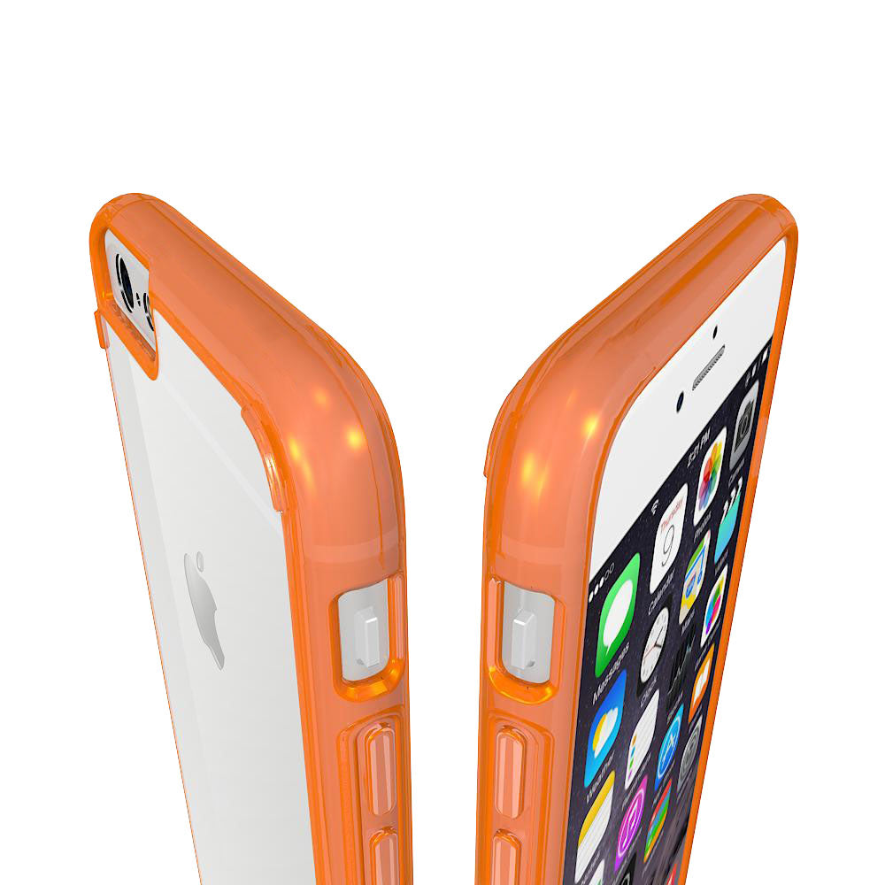 LUVVITT CLEARVIEW Case for iPhone 6S / 6 | Hybrid Back Cover - Neon Orange