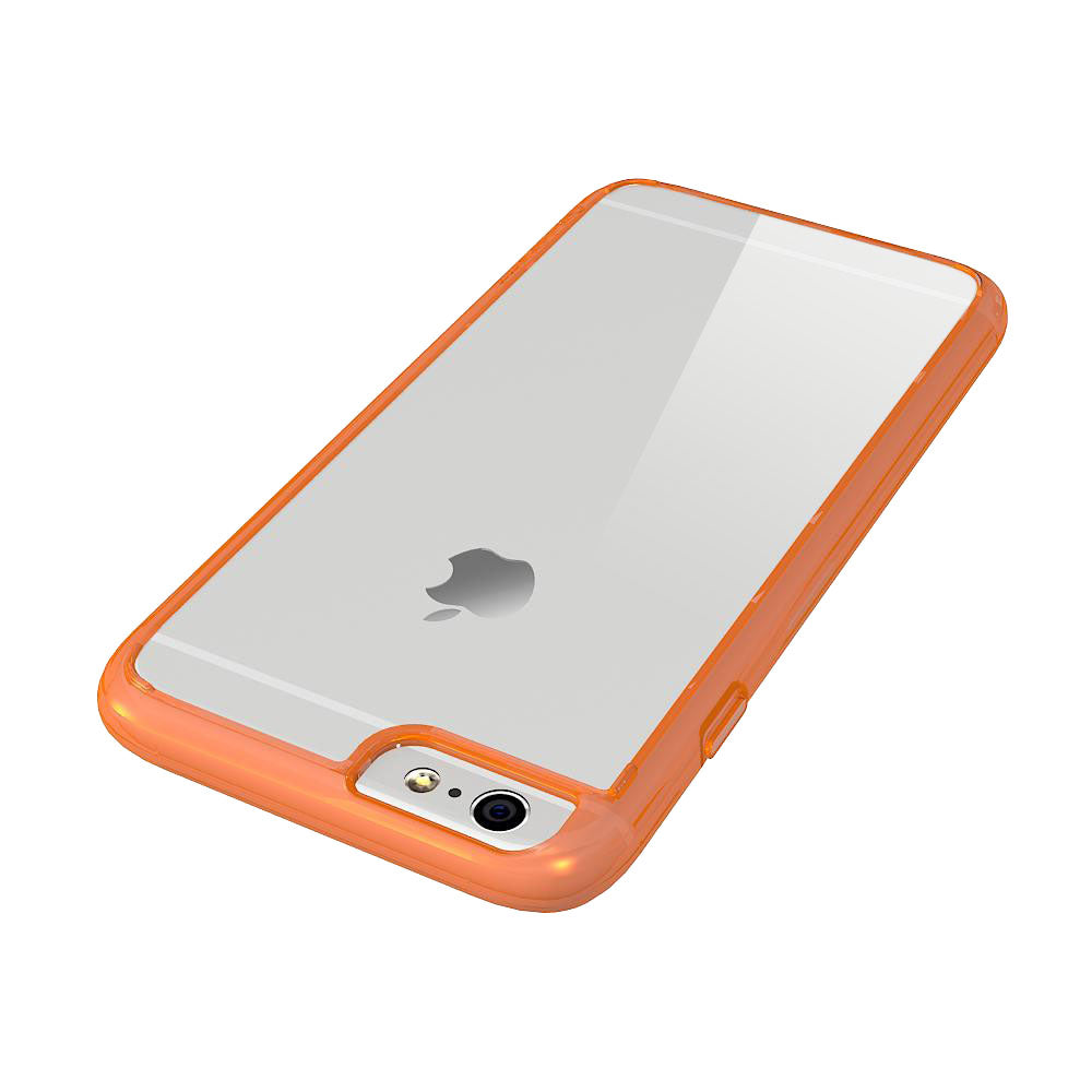 LUVVITT CLEARVIEW Case for iPhone 6S / 6 | Hybrid Back Cover - Neon Orange