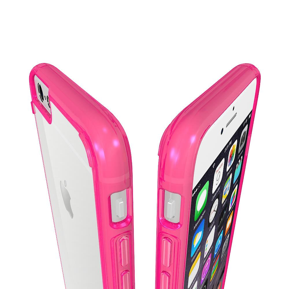 LUVVITT CLEARVIEW Case for iPhone 6S / 6 | Hybrid Back Cover - Neon Pink
