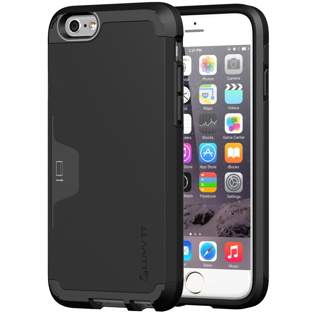 LUVVITT ULTRA ARMOR WALLET Case for iPhone 6s | Dual Layer Back Cover - Black