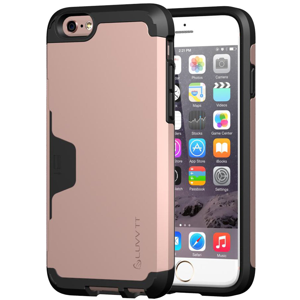 LUVVITT ULTRA ARMOR WALLET Case for iPhone 6s Dual Layer Back Cover - Rose Gold