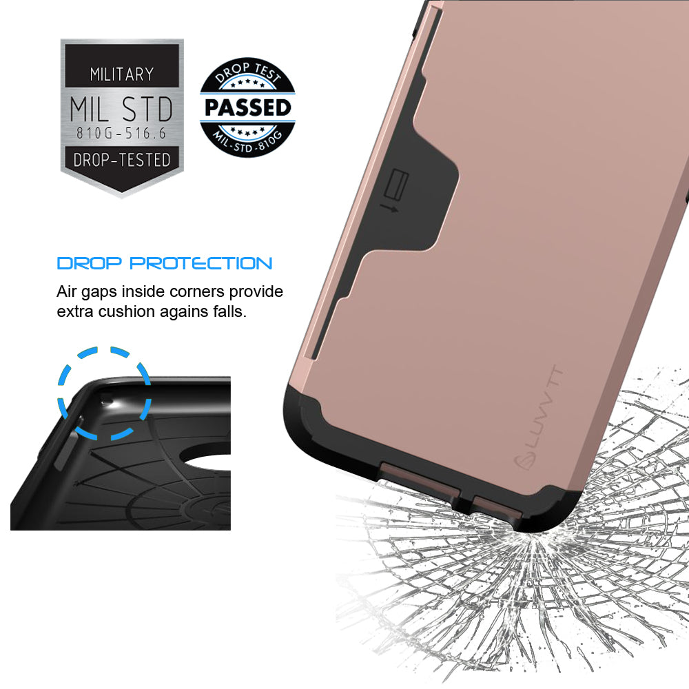 LUVVITT ULTRA ARMOR WALLET Case for iPhone 6s Dual Layer Back Cover - Rose Gold