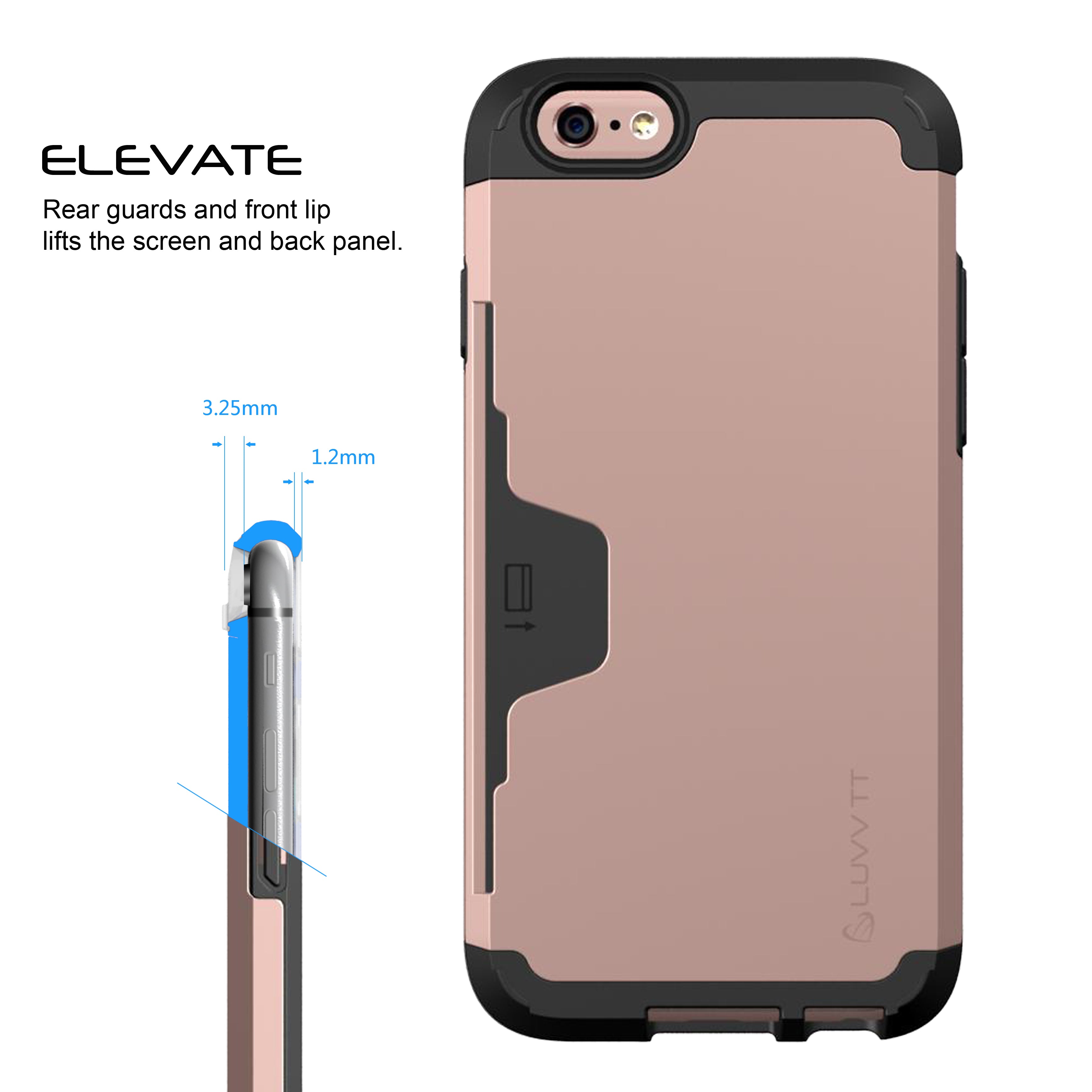 LUVVITT ULTRA ARMOR WALLET Case for iPhone 6s Dual Layer Back Cover - Rose Gold