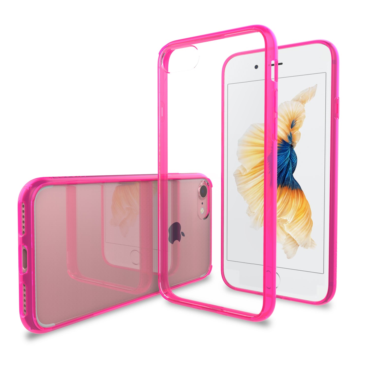Luvvitt Clear View Hybrid Case for Apple iPhone SE 2020 and iPhone 7 and 8 - Pink