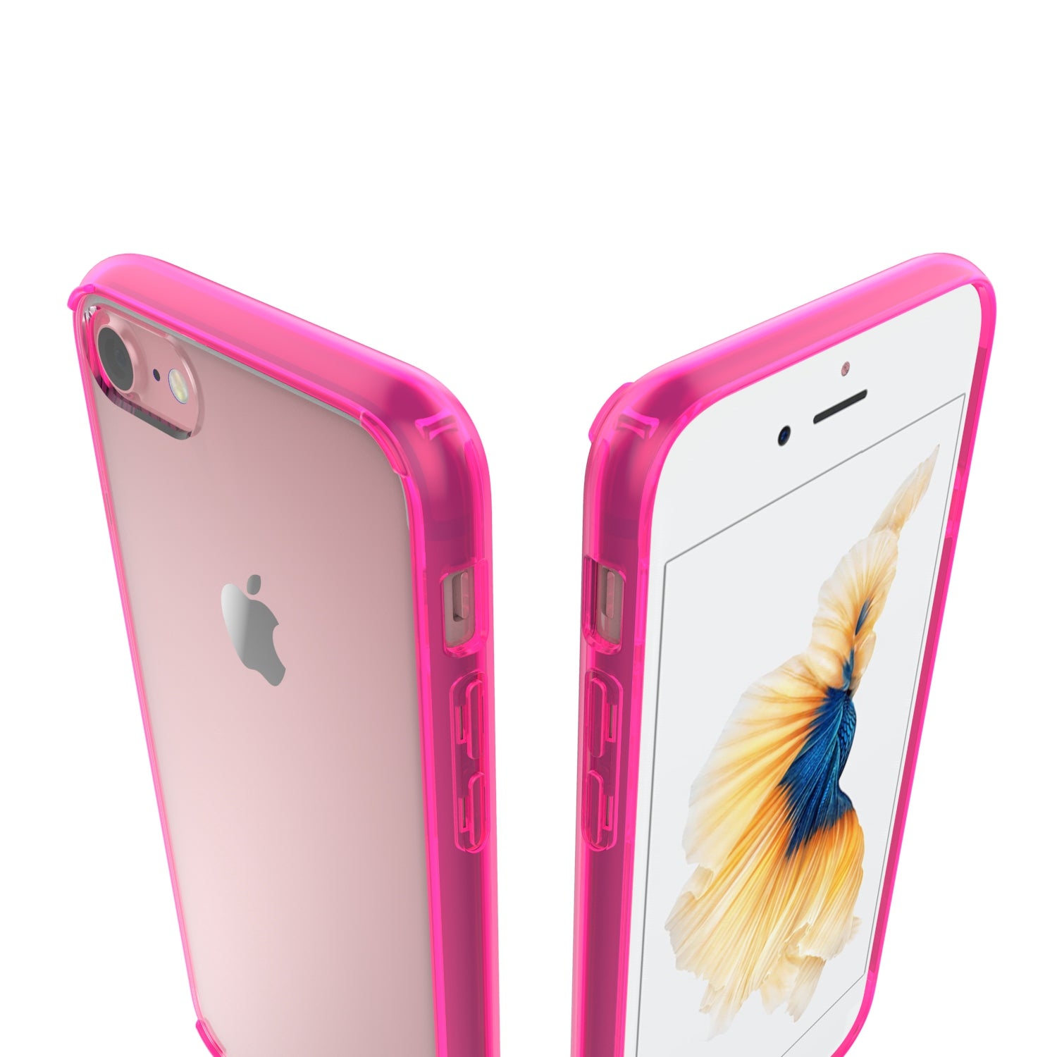 Luvvitt Clear View Hybrid Case for Apple iPhone SE 2020 and iPhone 7 and 8 - Pink