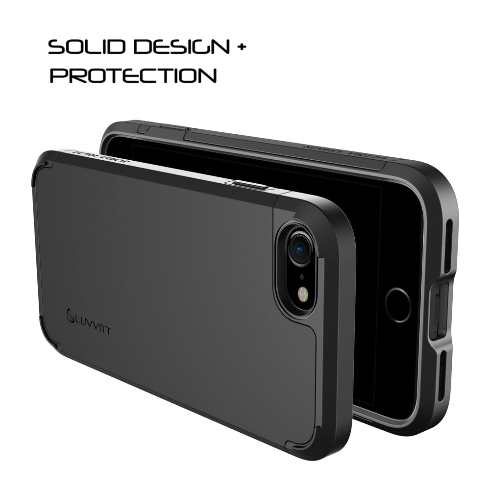 Luvvitt Ultra Armor Dual Layer Case for iPhone SE 2020/ iPhone 7 /iPhone 8 Black