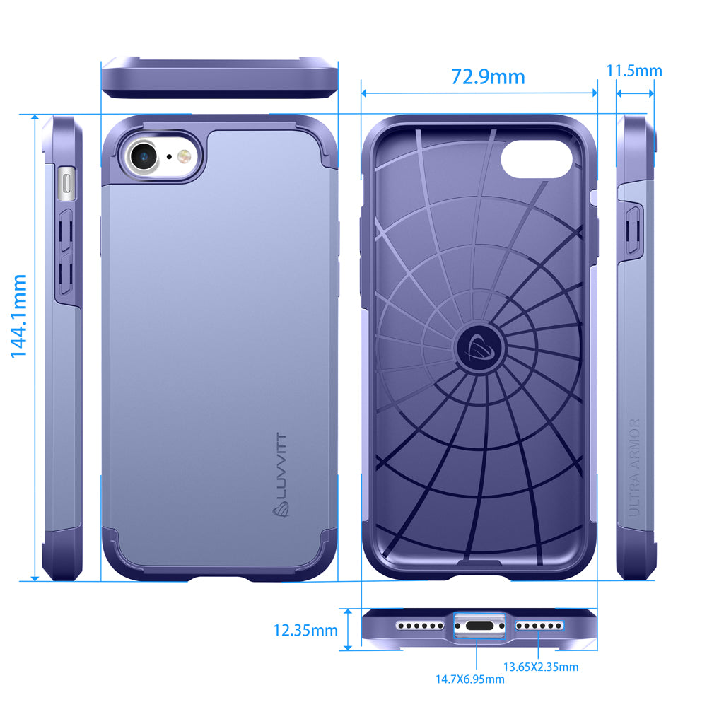 Luvvitt Ultra Armor Dual Layer Case for iPhone SE 2020 / iPhone 7 and 8 - Violet