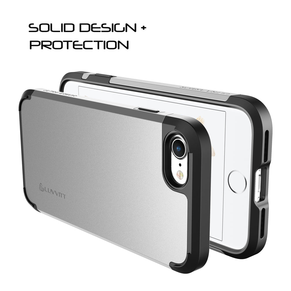 Luvvitt Ultra Armor Dual Layer Case for iPhone SE 2020 / iPhone 7 and 8 - Silver