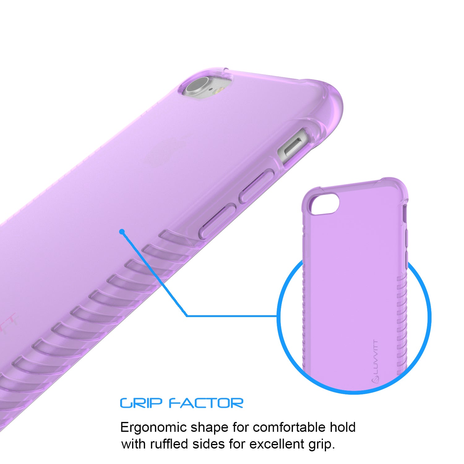 Luvvitt Clear Grip Flexible TPU Case for iPhone SE 2020, iPhone 7 and 8