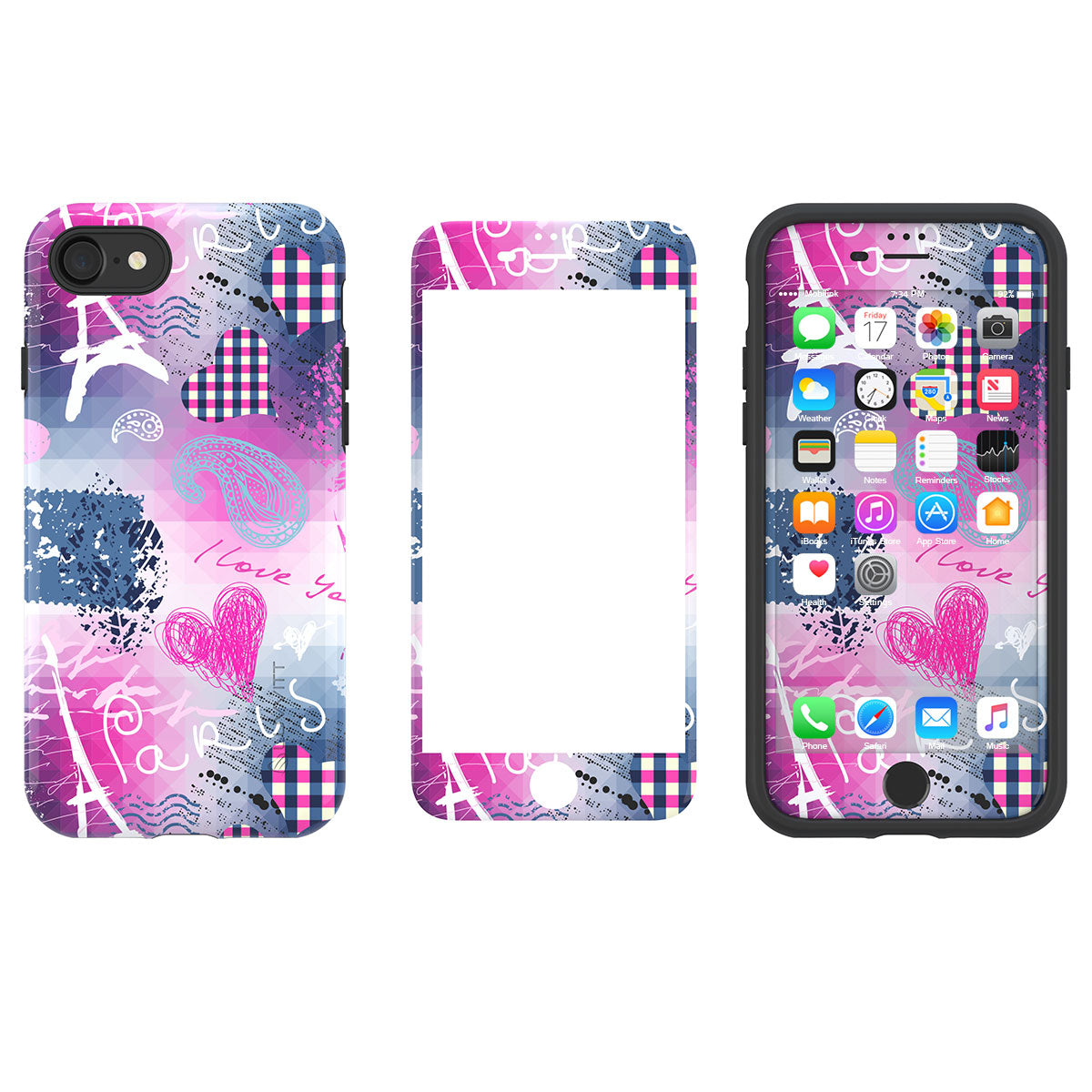 LUVVITT ARTOLOGY Case and Tempered Glass Set for iPhone 7/8 - Bundle R017