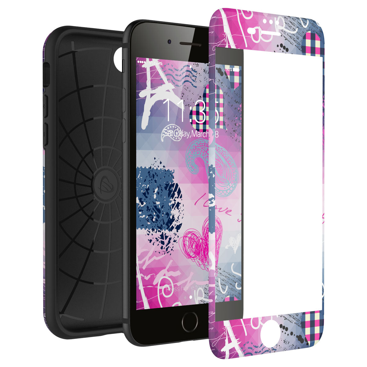 LUVVITT ARTOLOGY Case and Tempered Glass Set for iPhone 7/8 - Bundle R017