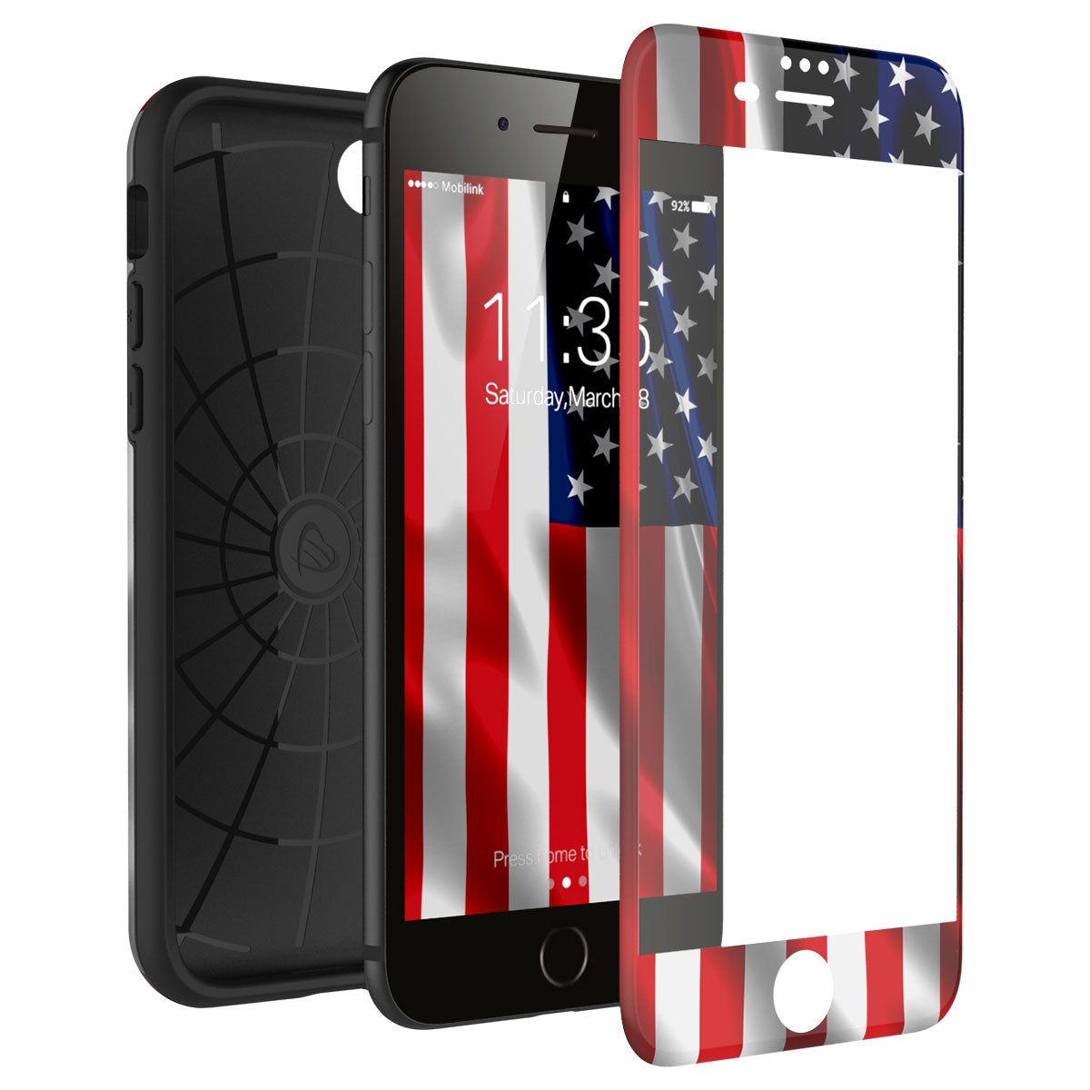 LUVVITT ARTOLOGY Case and Tempered Glass Set for iPhone 7/8 Plus - American Flag