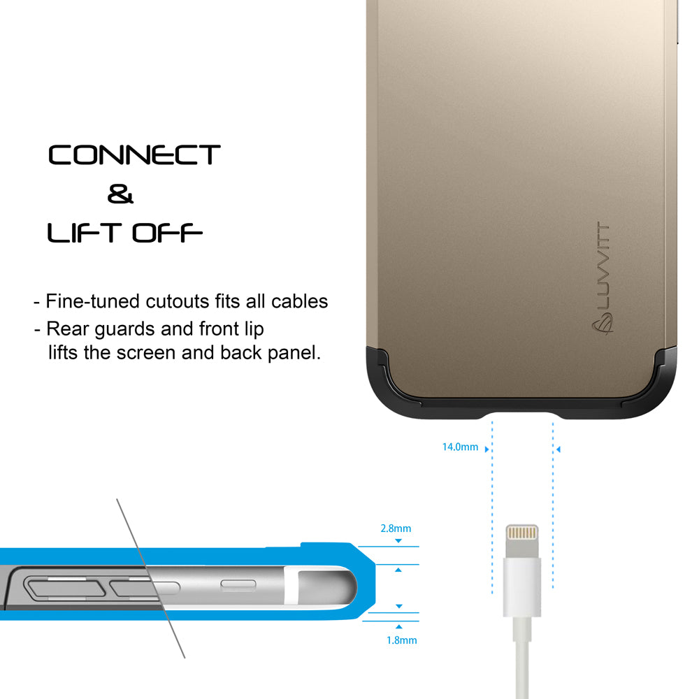 Luvvitt Ultra Armor Dual Layer Case for iPhone 8 Plus - Gold