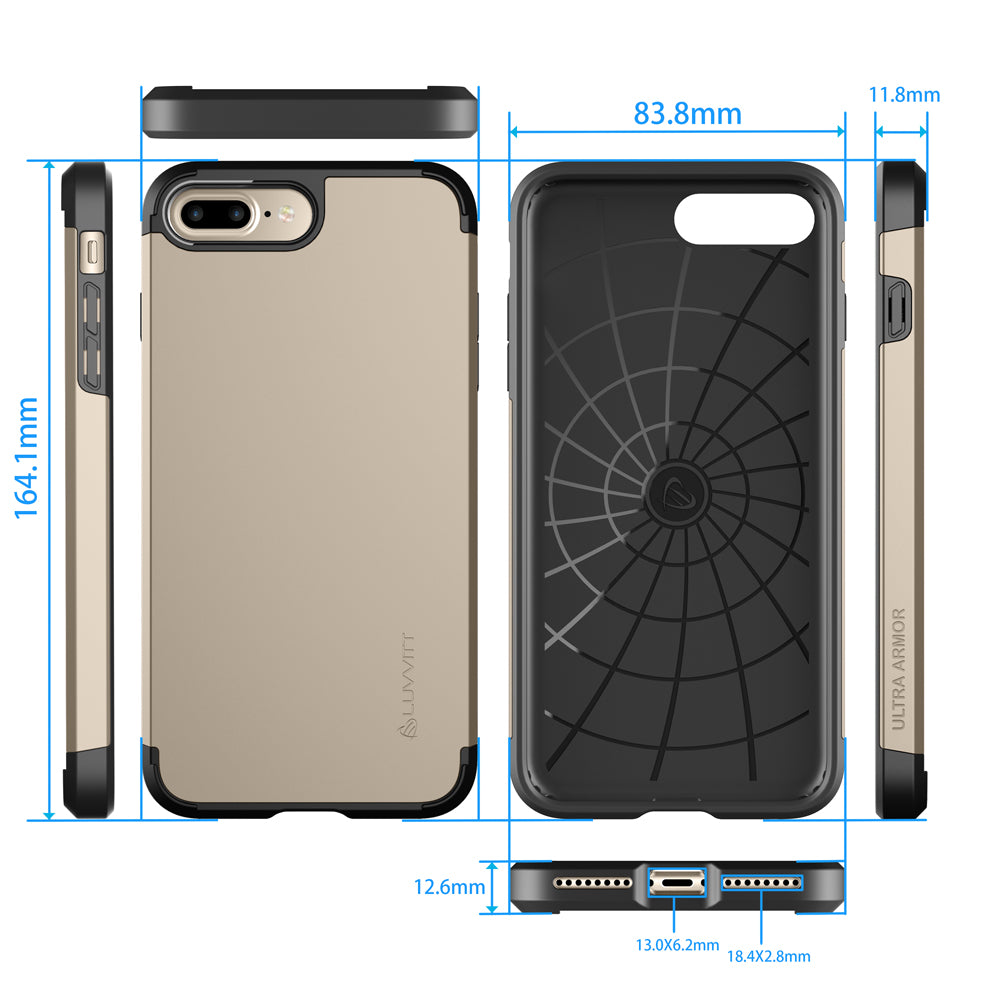Luvvitt Ultra Armor Dual Layer Case for iPhone 8 Plus - Gold