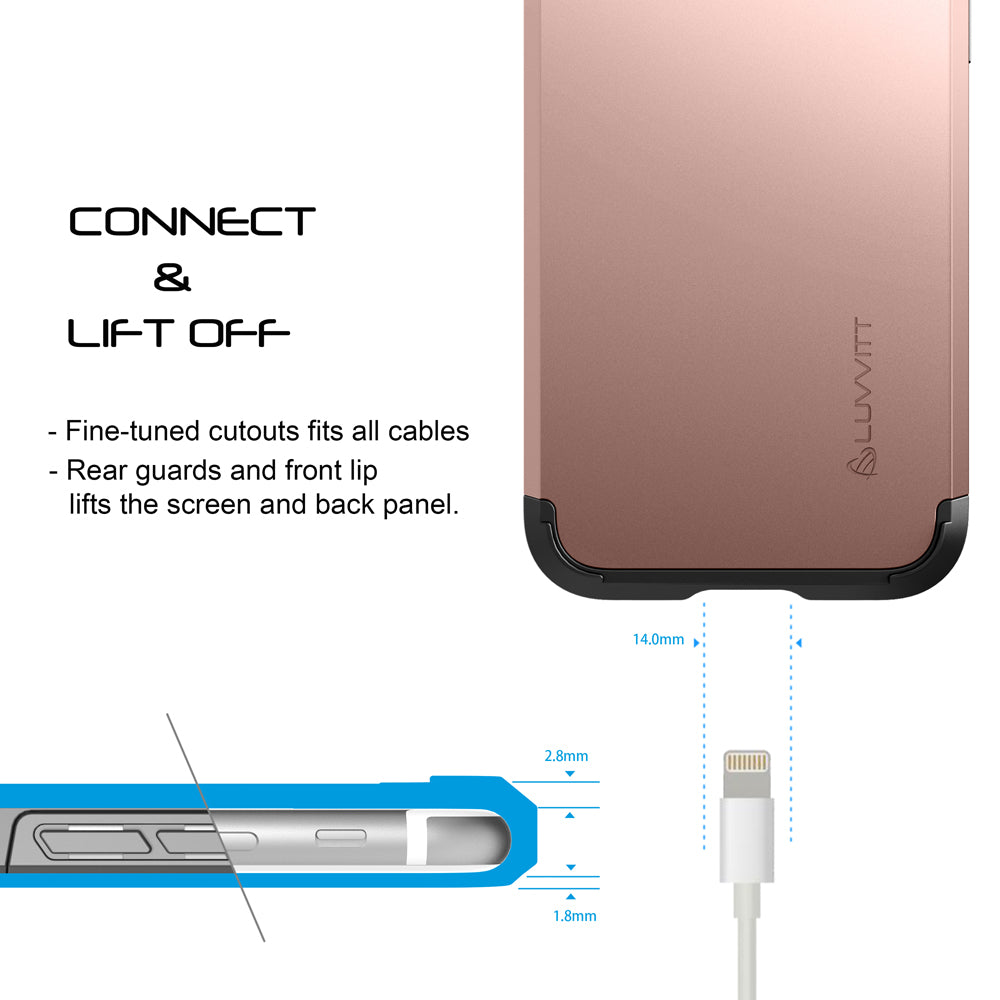 Luvvitt Ultra Armor Dual Layer Case for iPhone 7 Plus and 8 Plus - Rose Gold