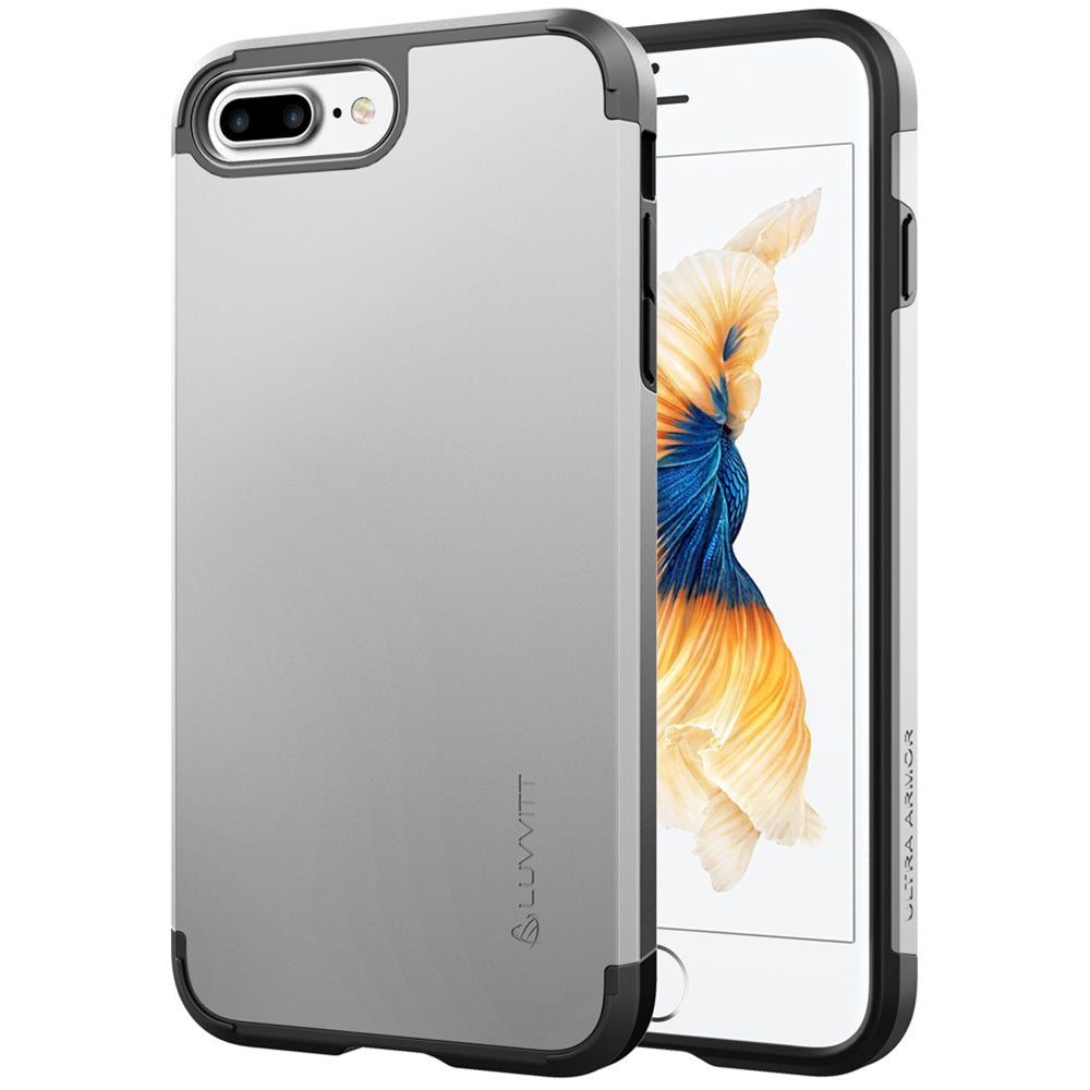 Luvvitt Ultra Armor Dual Layer Case for iPhone 7 Plus and 8 Plus - Silver