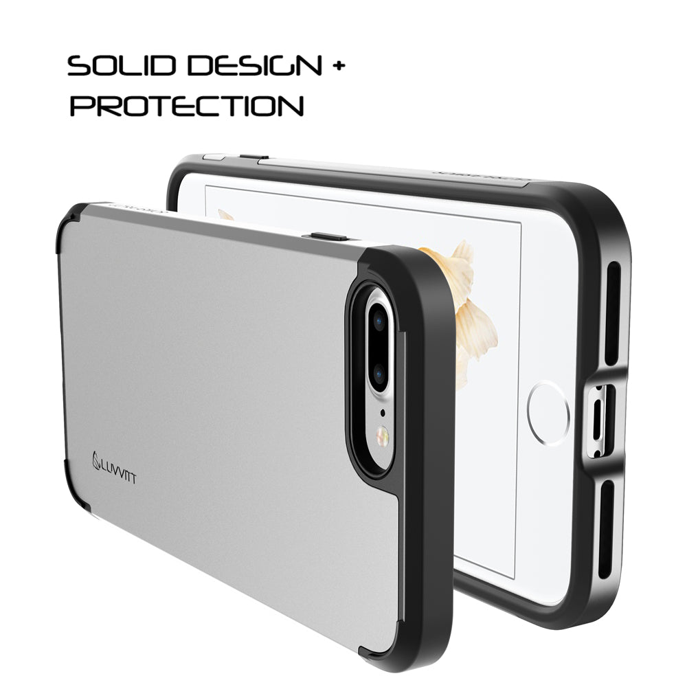 Luvvitt Ultra Armor Dual Layer Case for iPhone 7 Plus and 8 Plus - Silver