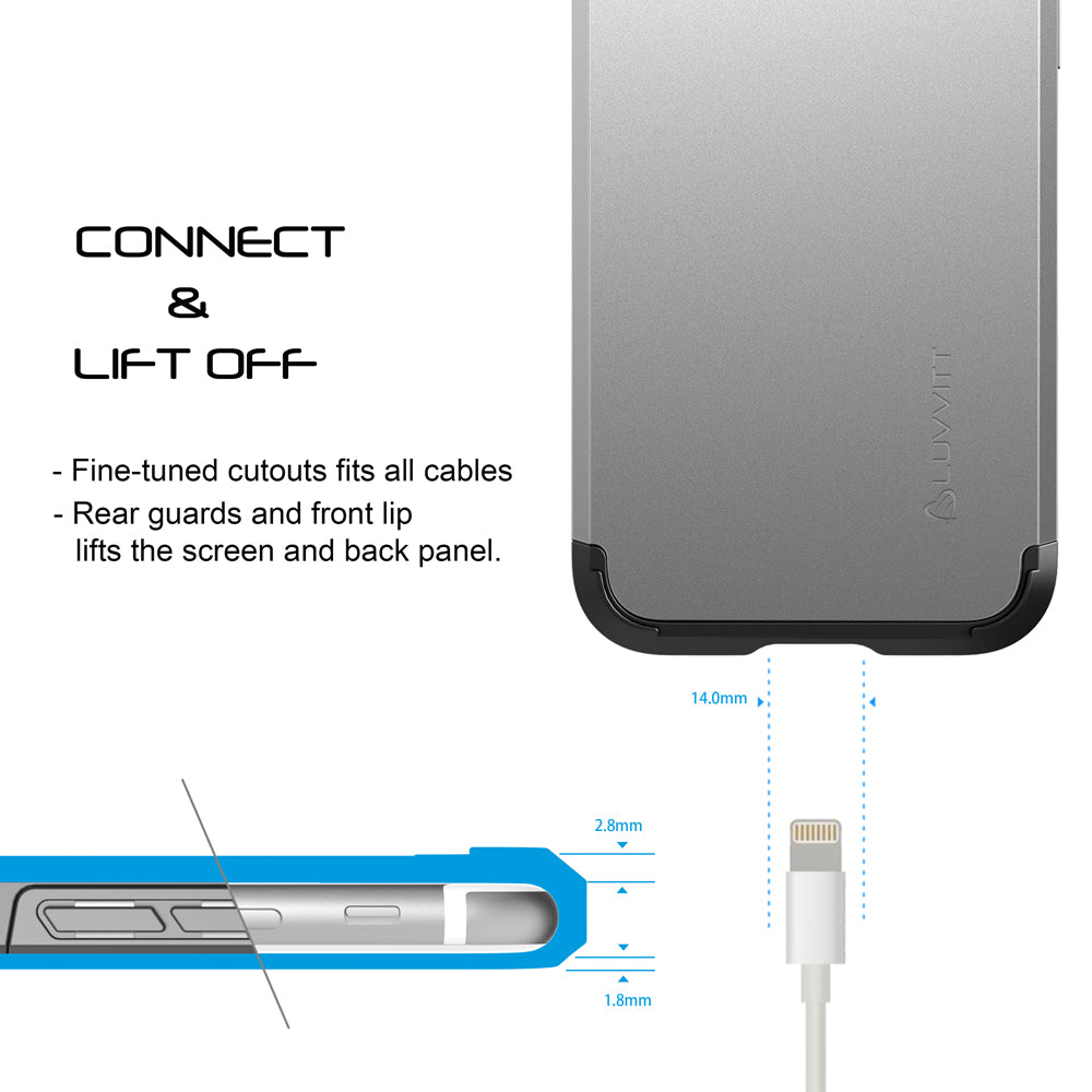 Luvvitt Ultra Armor Dual Layer Case for iPhone 7 Plus and 8 Plus - Silver