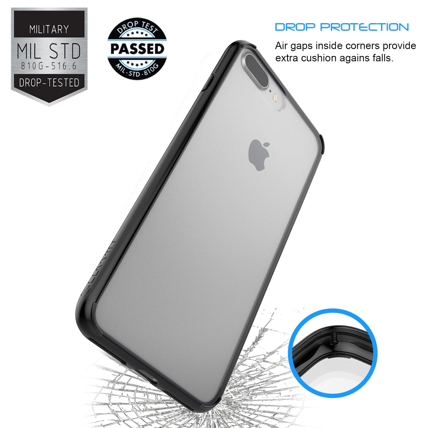 Luvvitt Crystal View Hybrid Case for iPhone 7 Plus and 8 Plus - Crystal Black