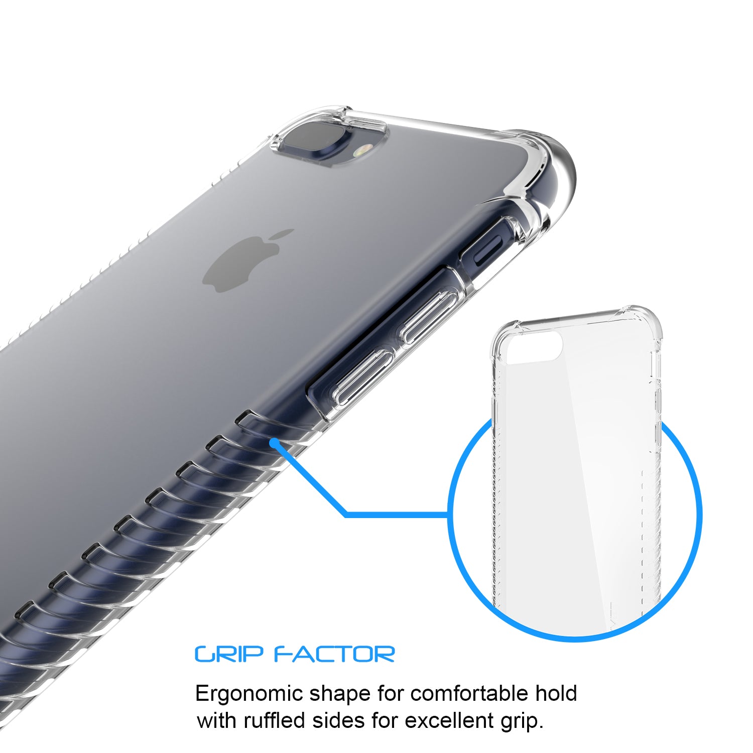 Luvvitt Clear Grip Flexible TPU Case for iPhone 7 Plus and 8 Plus - Clear