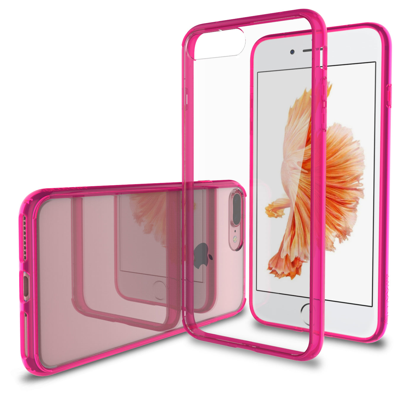 Luvvitt Clear View Hybrid Case for iPhone 7 Plus and 8 Plus - Transparent Pink