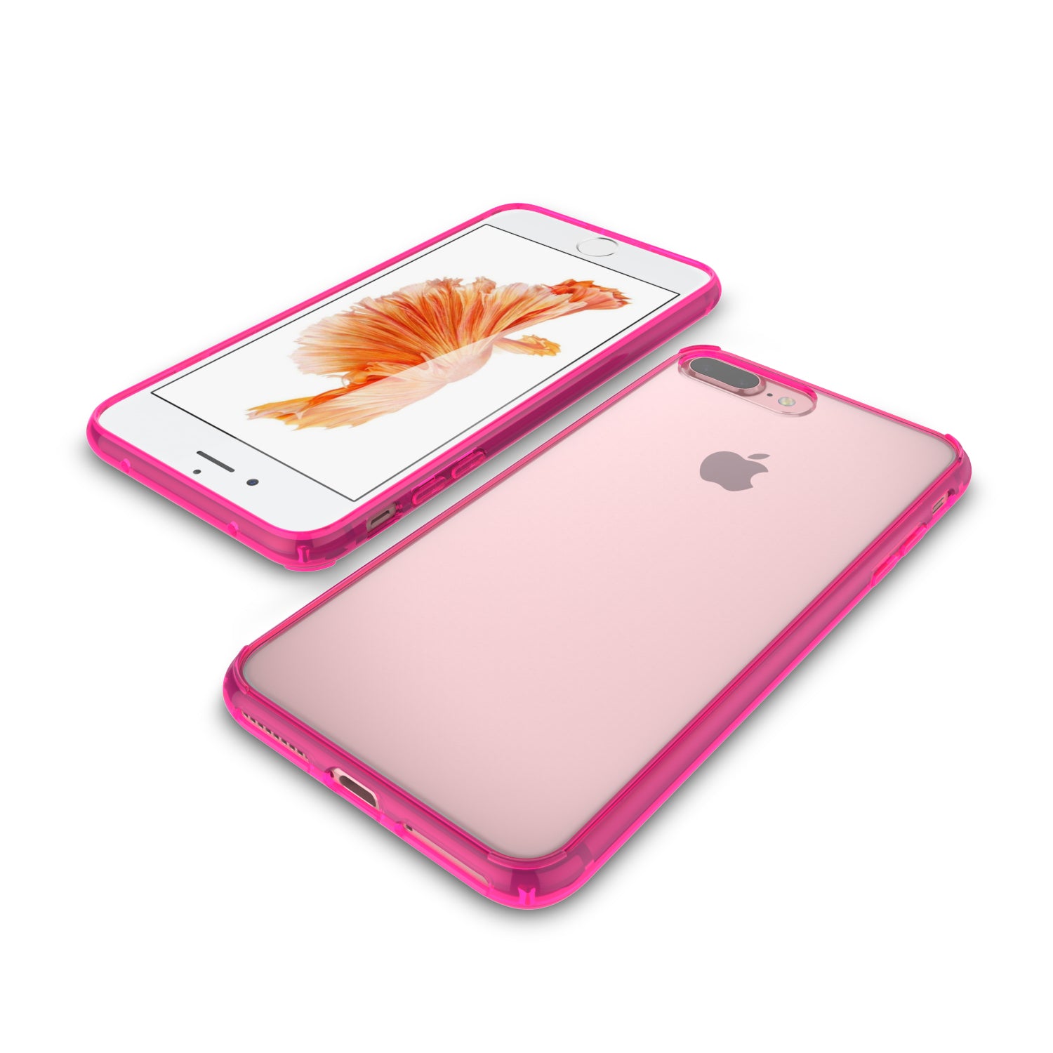 Luvvitt Clear View Hybrid Case for iPhone 7 Plus and 8 Plus - Transparent Pink
