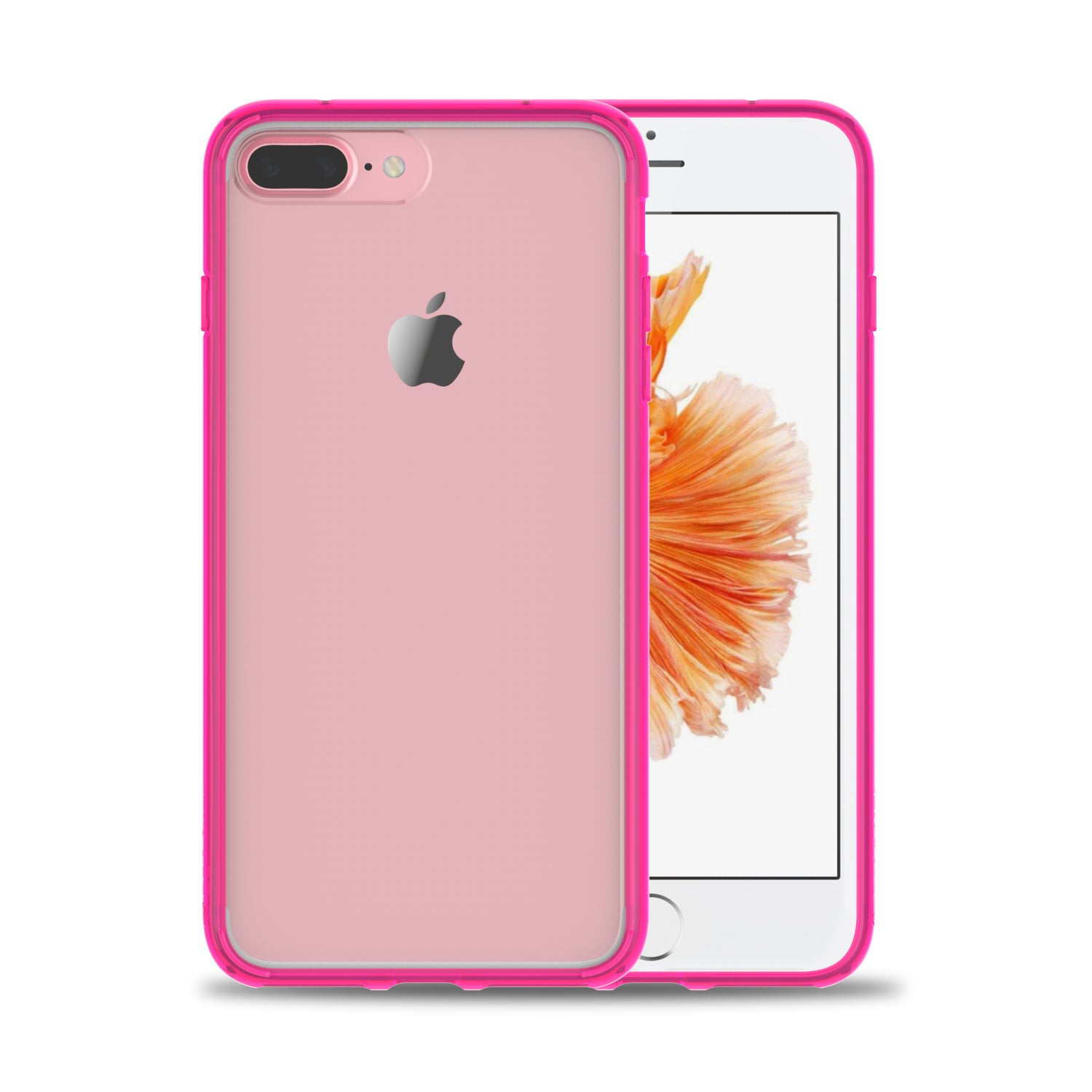Luvvitt Clear View Hybrid Case for iPhone 7 Plus and 8 Plus - Transparent Pink