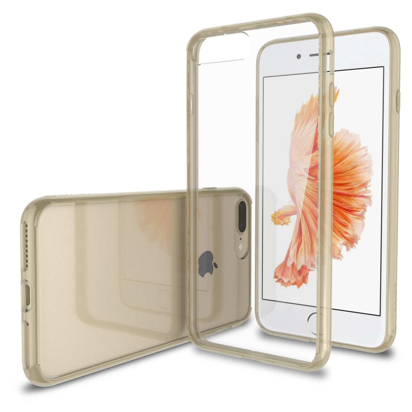 Luvvitt Clear View Hybrid Case for iPhone 7 Plus and 8 Plus - Transparent Gold