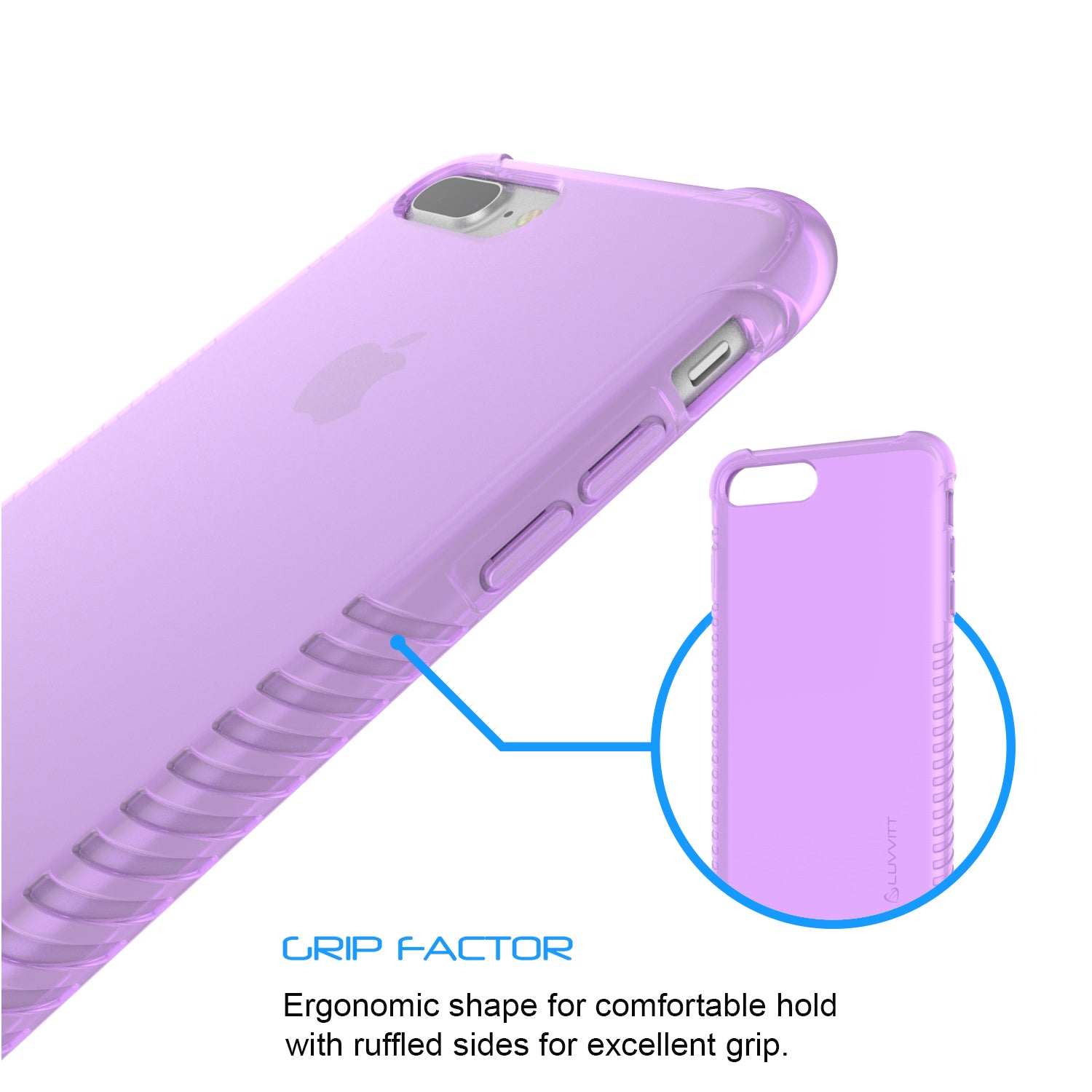 Luvvitt Clear Grip Flexible TPU Case for iPhone 7 Plus and 8 Plus - Violet