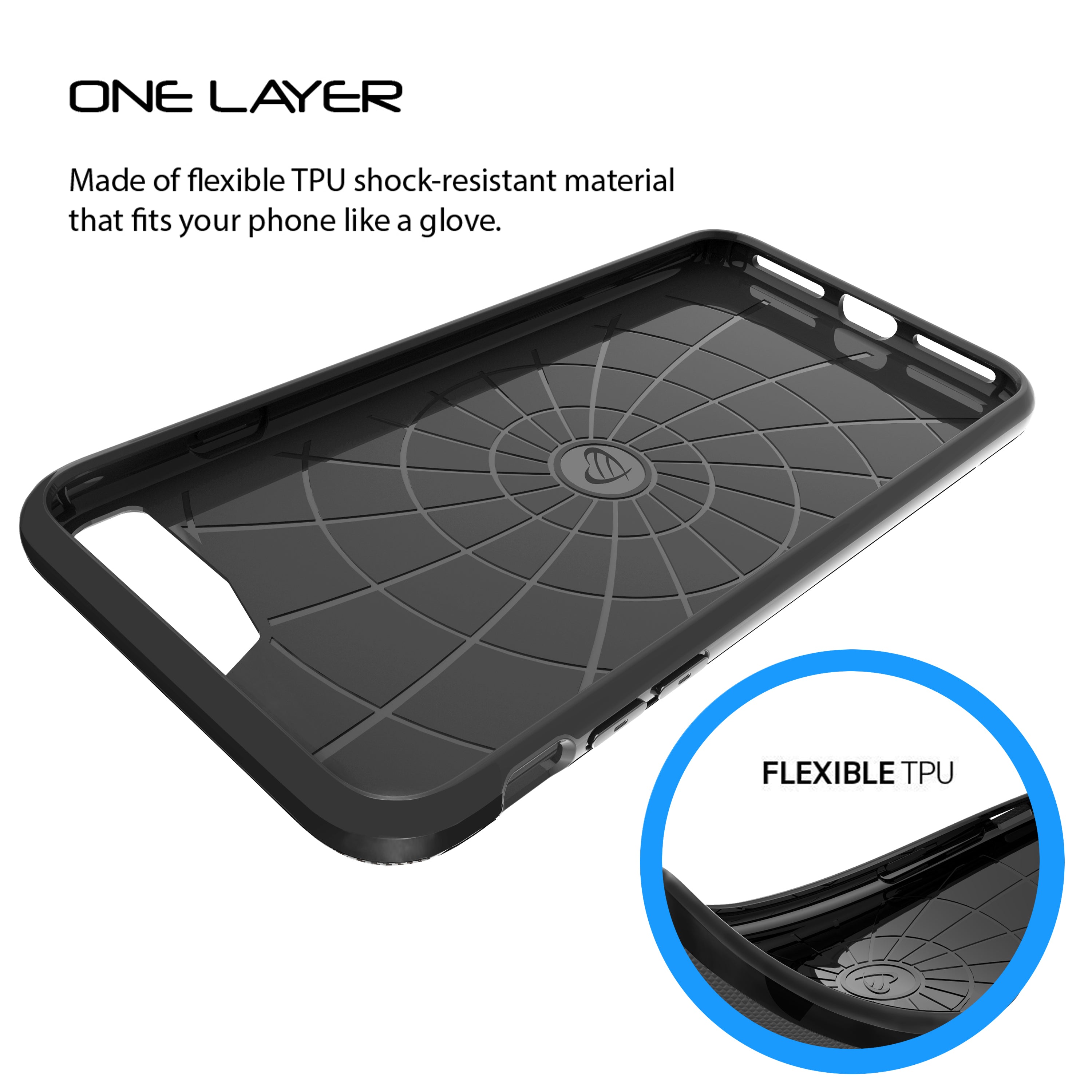 LUVVITT SLEEK ARMOR iPhone 7 PRO Case | Dual Layer Back Cover - Black