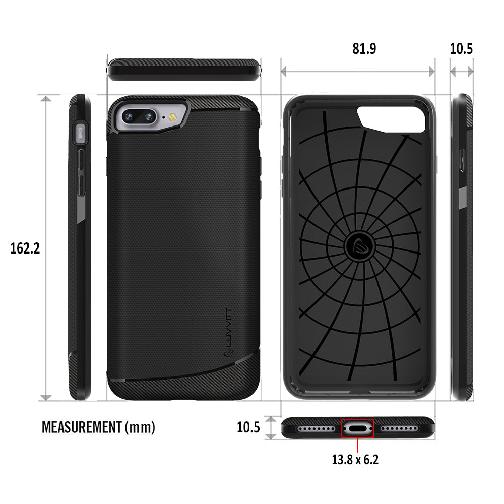 LUVVITT SLEEK ARMOR iPhone 7 PRO Case | Dual Layer Back Cover - Black