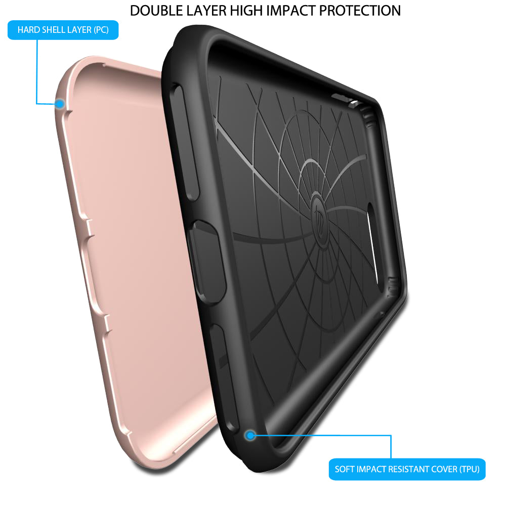 Luvvitt Super Armor Dual Layer Case for iPhone 7 Plus and 8 Plus - Rose Gold