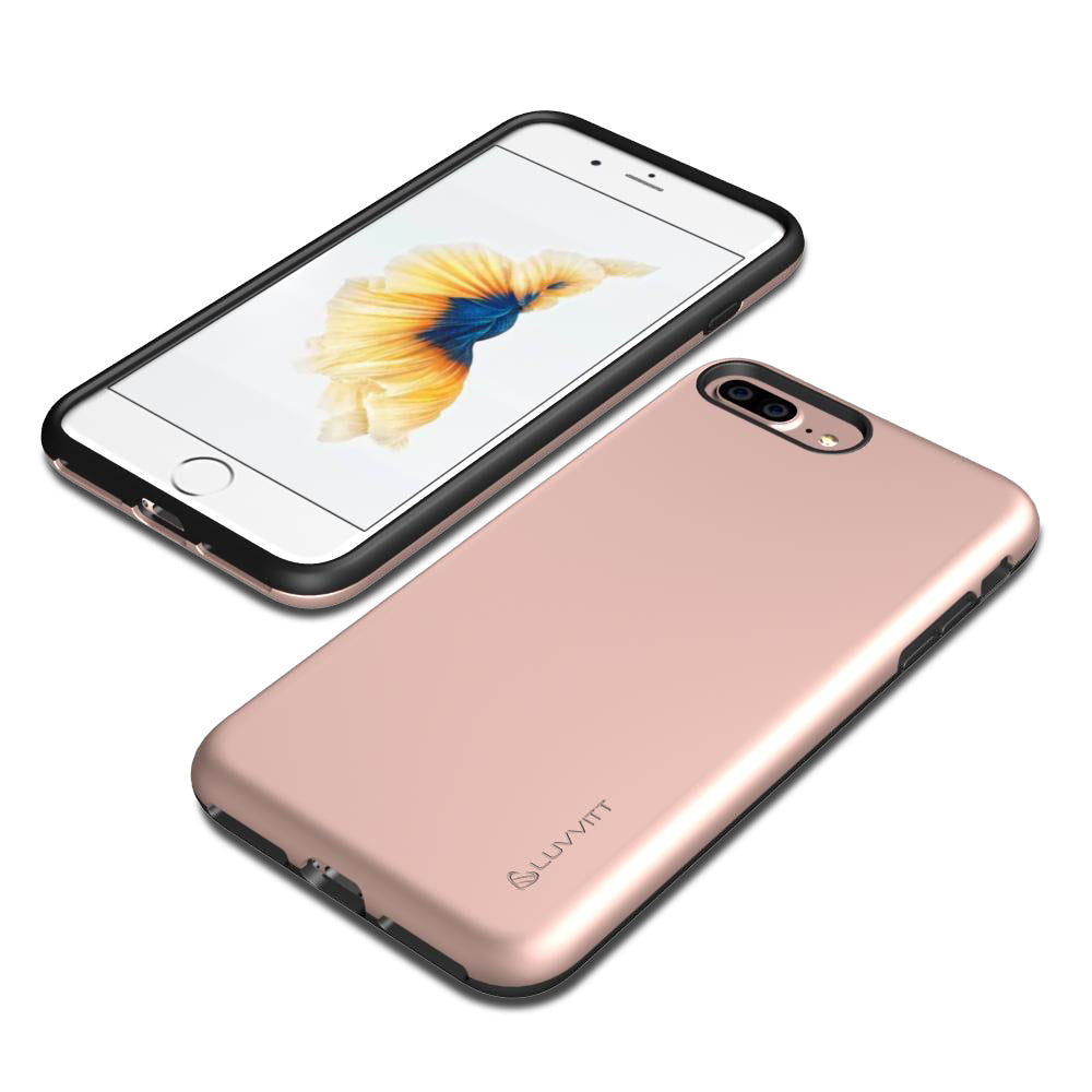 Luvvitt Super Armor Dual Layer Case for iPhone 7 Plus and 8 Plus - Rose Gold
