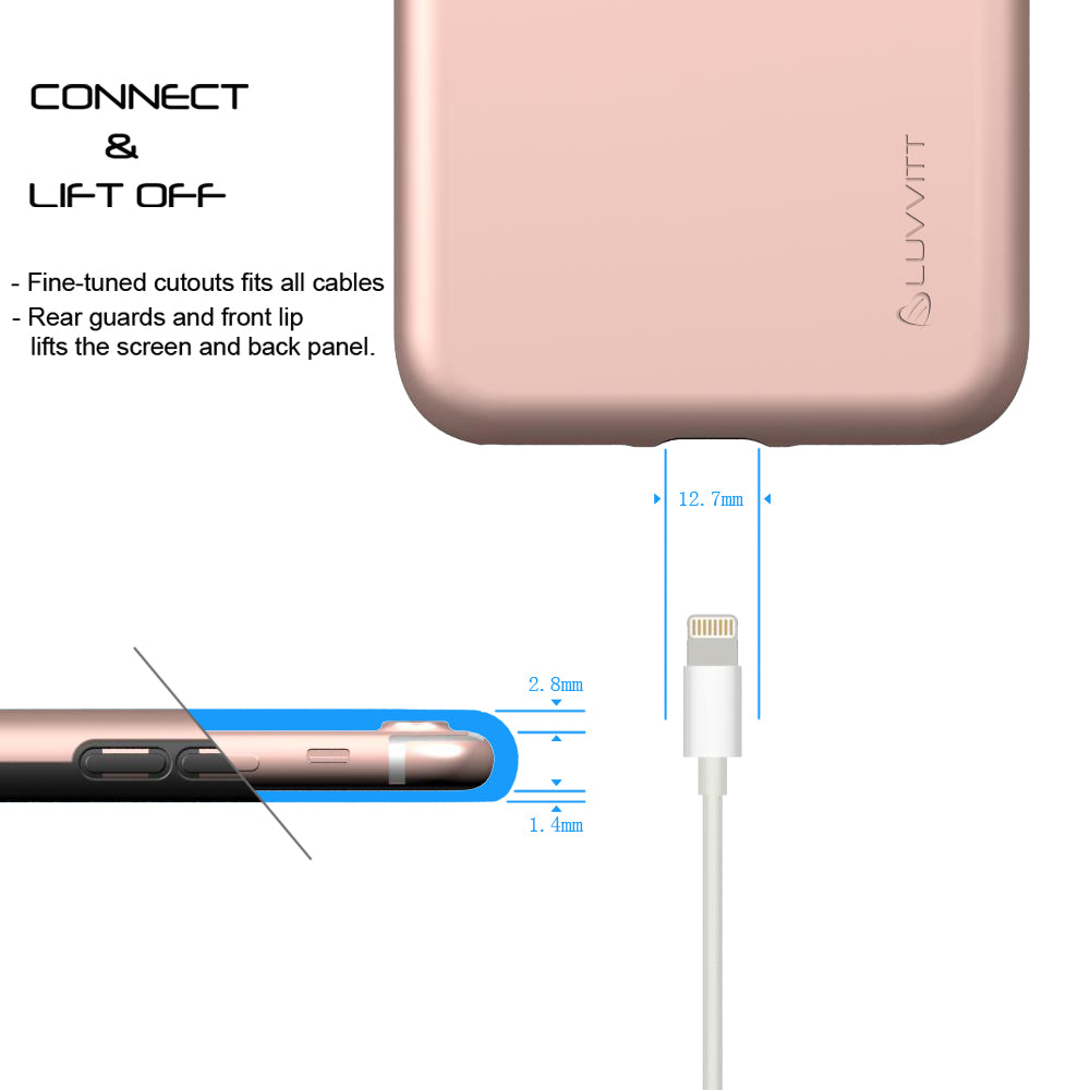 Luvvitt Super Armor Dual Layer Case for iPhone 7 Plus and 8 Plus - Rose Gold