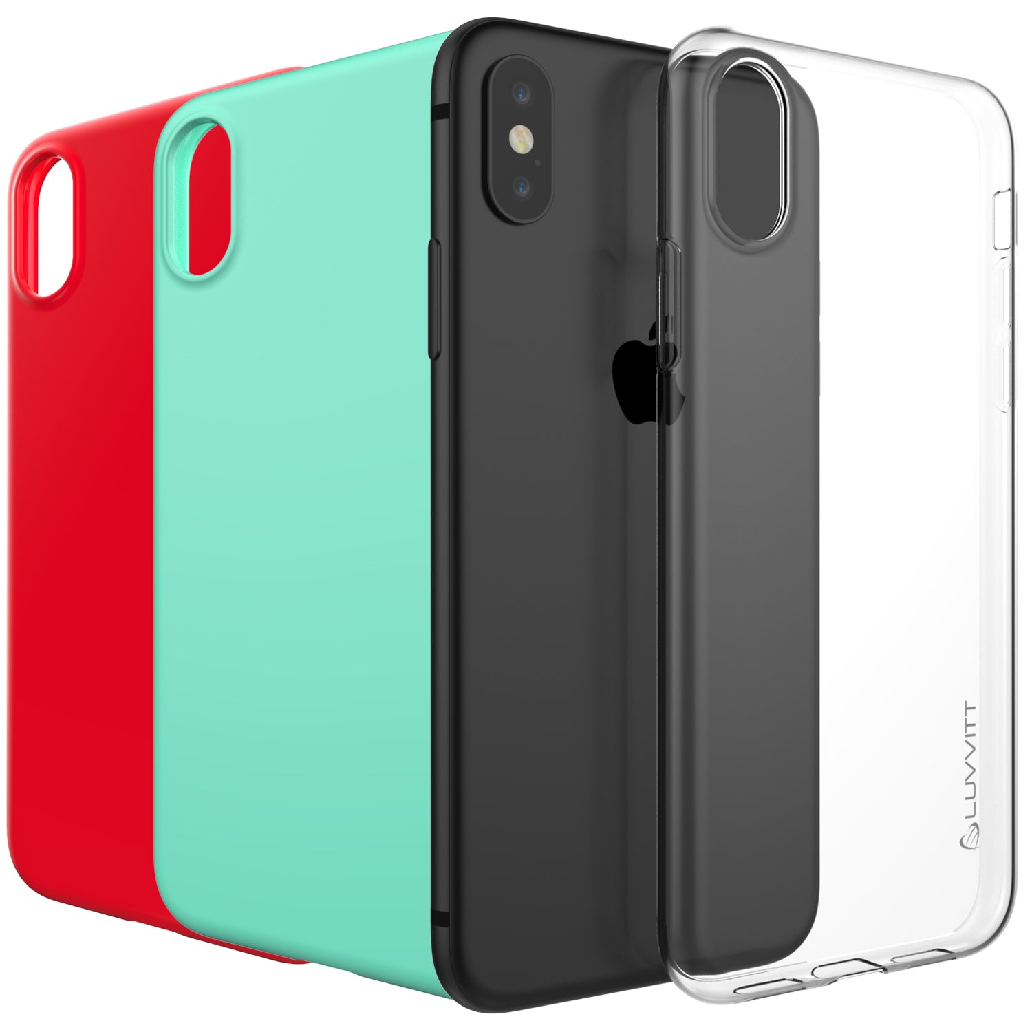 Luvvitt Clarity Case for iPhone XS / X Slim Flexible TPU Rubber - 4 Pack Bundle