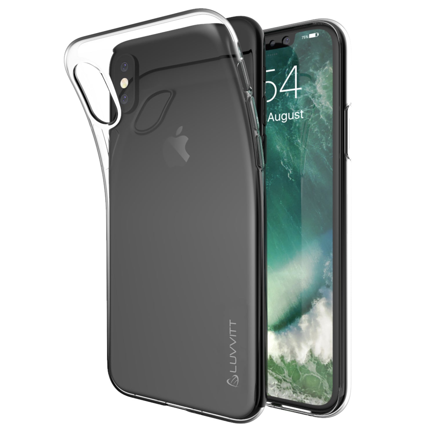 Luvvitt Clarity Case for iPhone XS / X Slim Flexible Rubber Light Cover - Clear