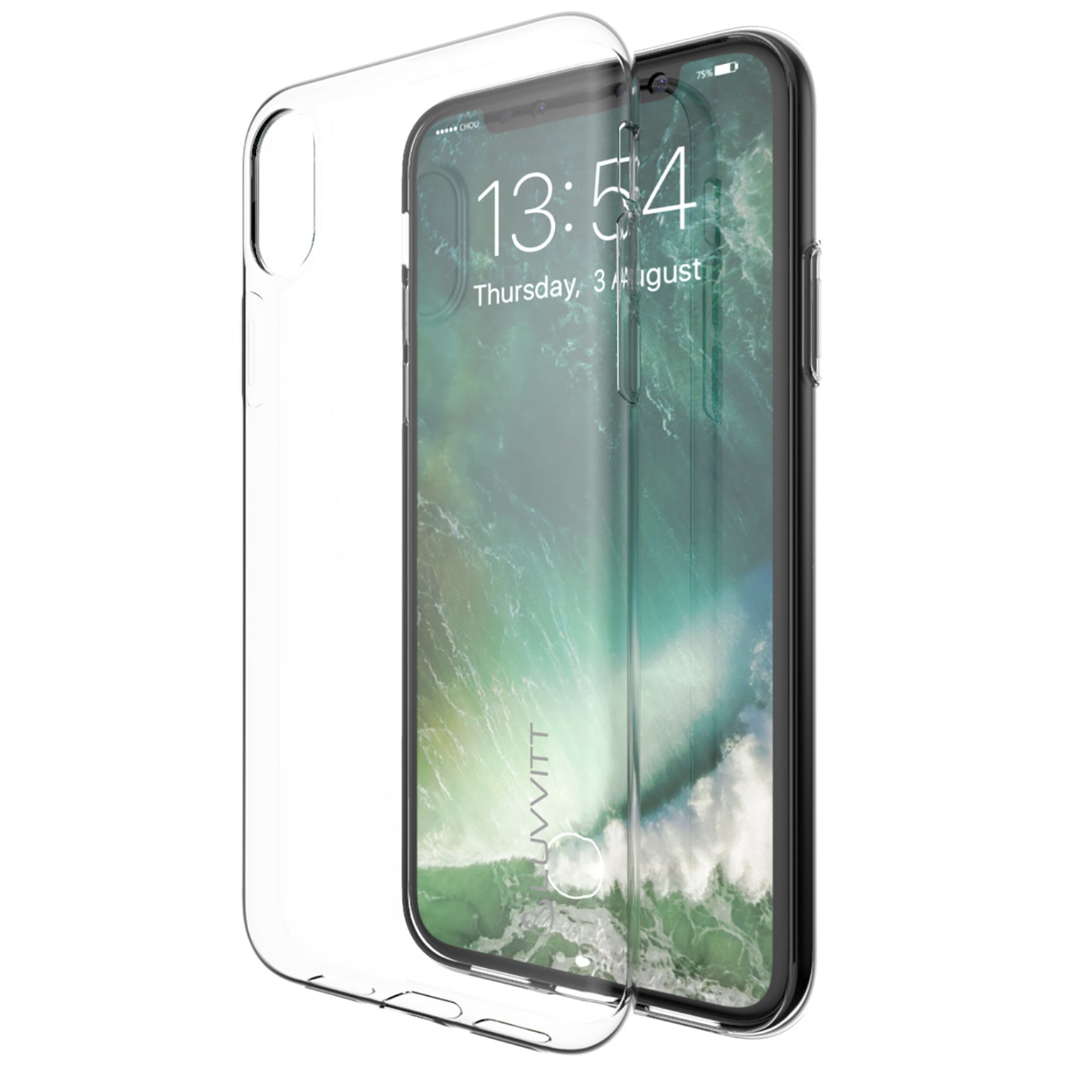 Luvvitt Clarity Case for iPhone X / XS Slim Flexible TPU Rubber Light Cover - Clear
