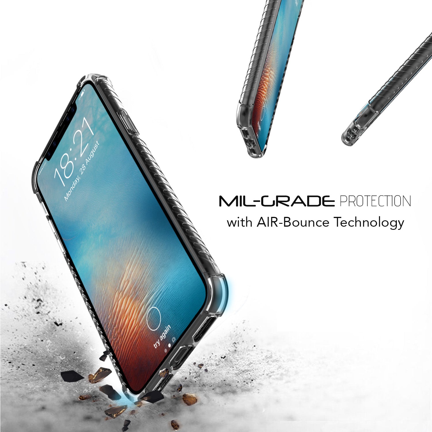 Luvvitt Clear Grip Flexible Slim Shock Proof TPU Case for iPhone XS / X - Clear