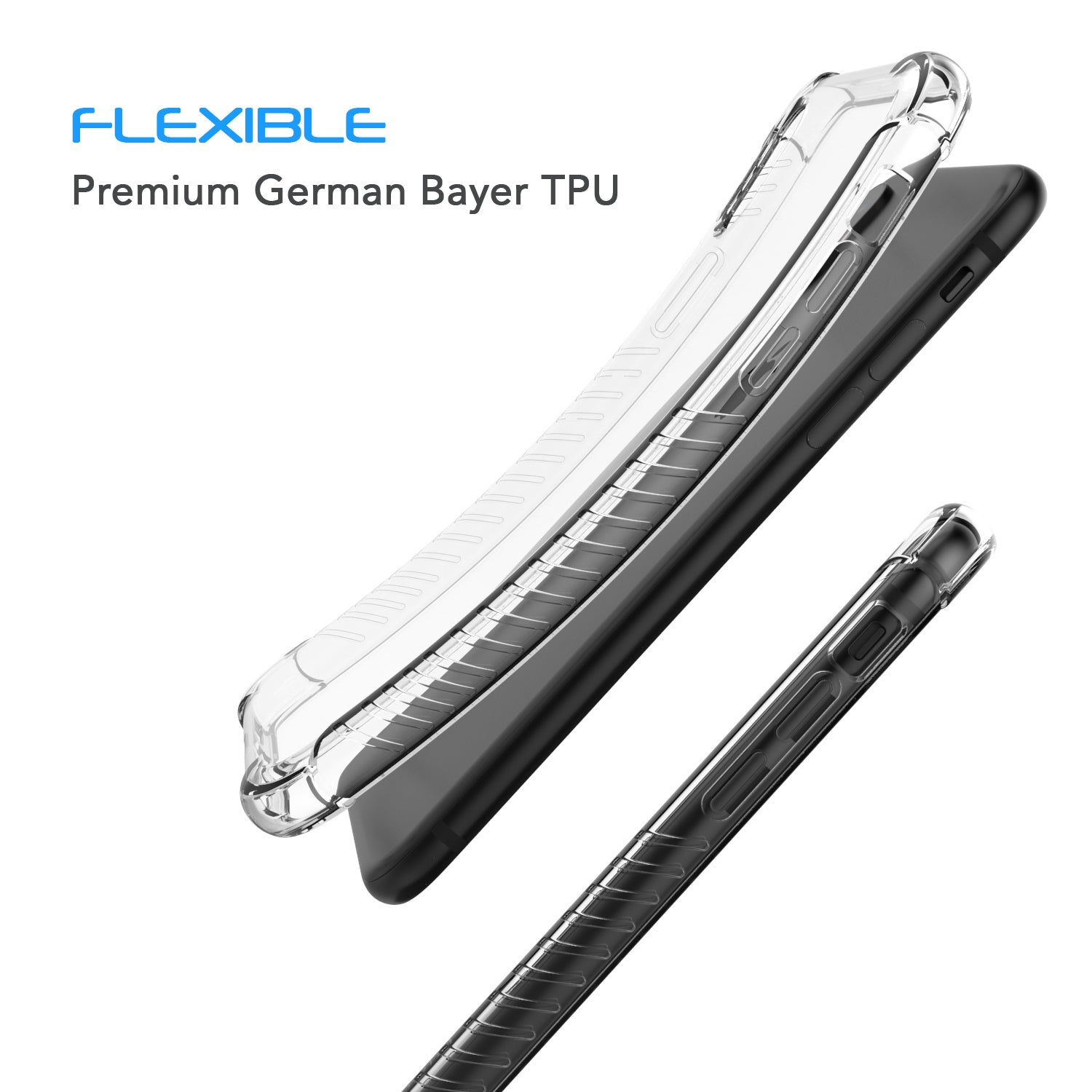 Luvvitt Clear Grip Flexible Slim Shock Proof TPU Case for iPhone XS / X - Clear