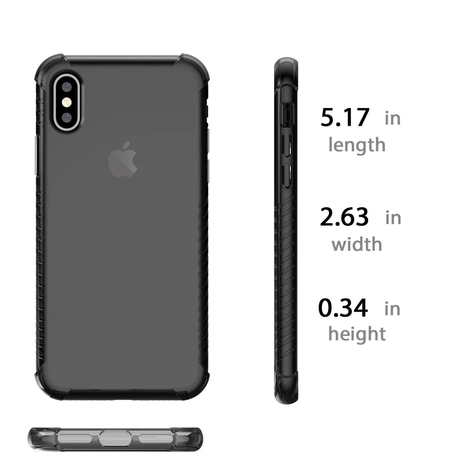 Luvvitt Clear Grip Flexible Slim Shock Proof TPU Case for Apple iPhone X / XS - Black