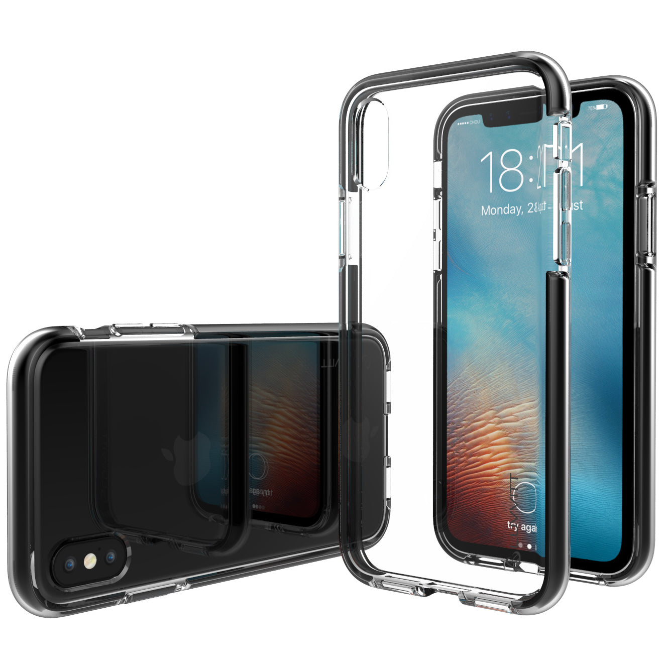 Luvvitt ProofTech Drop Protection Hybrid Case for iPhone XS / X - Clear / Black