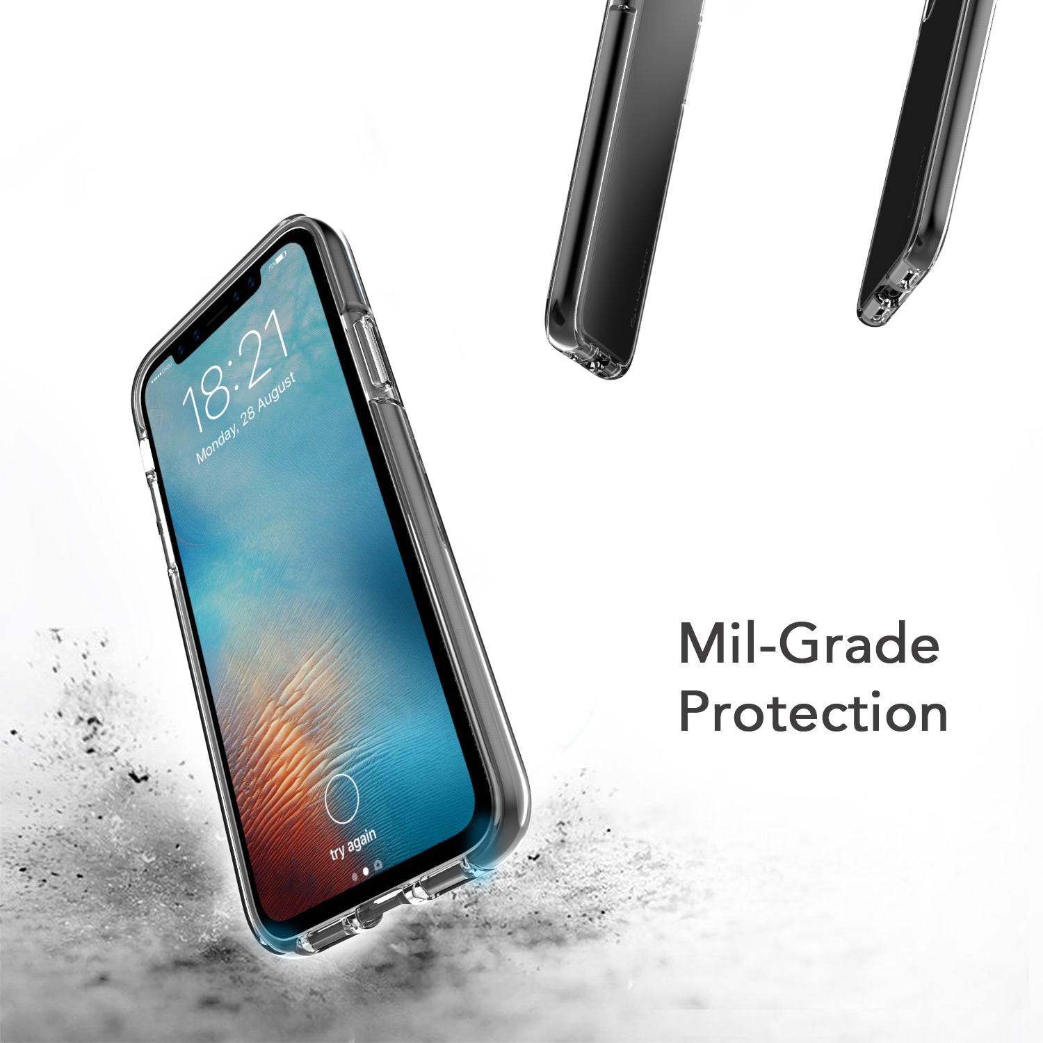 Luvvitt ProofTech Drop Protection Hybrid Case for iPhone XS / X - Clear / Black