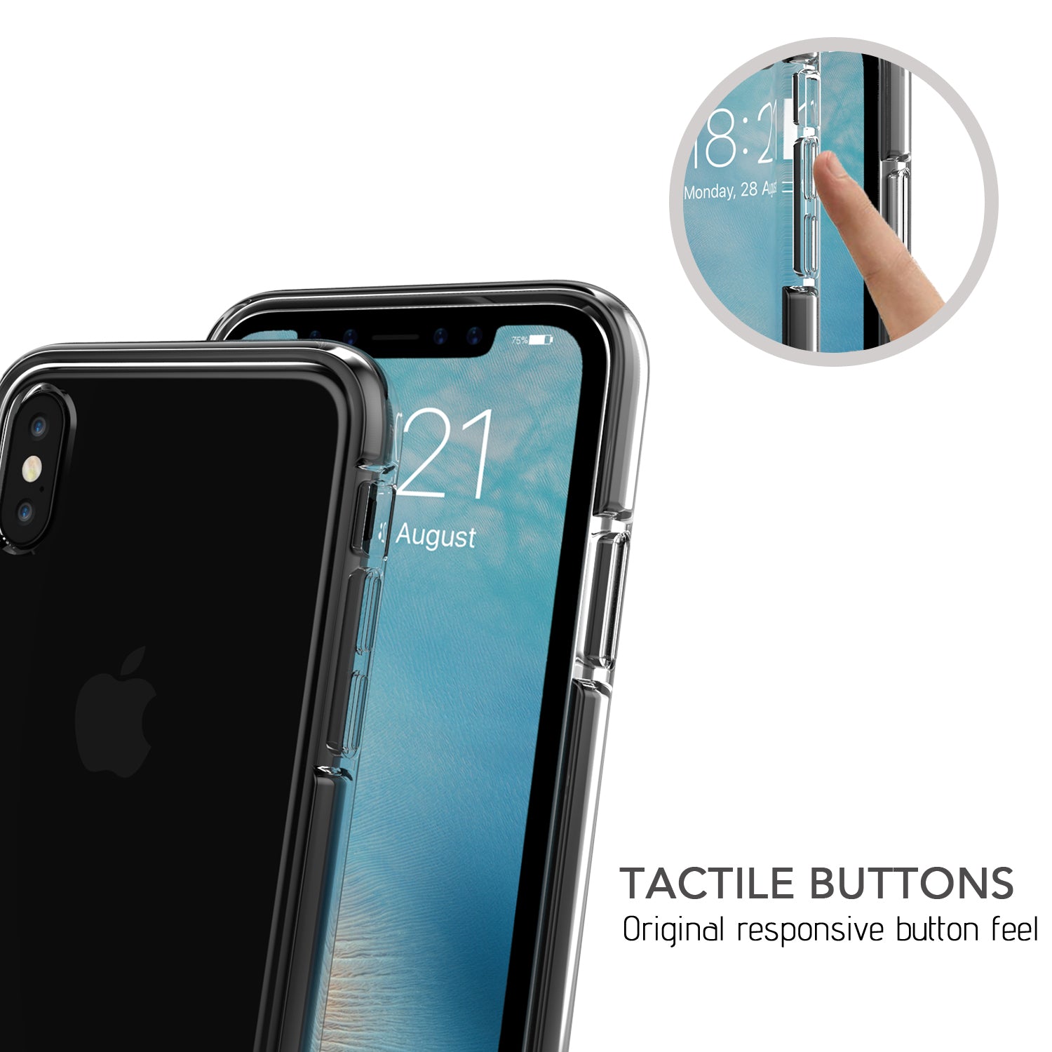 Luvvitt ProofTech Drop Protection Hybrid Case for iPhone XS / X - Clear / Black
