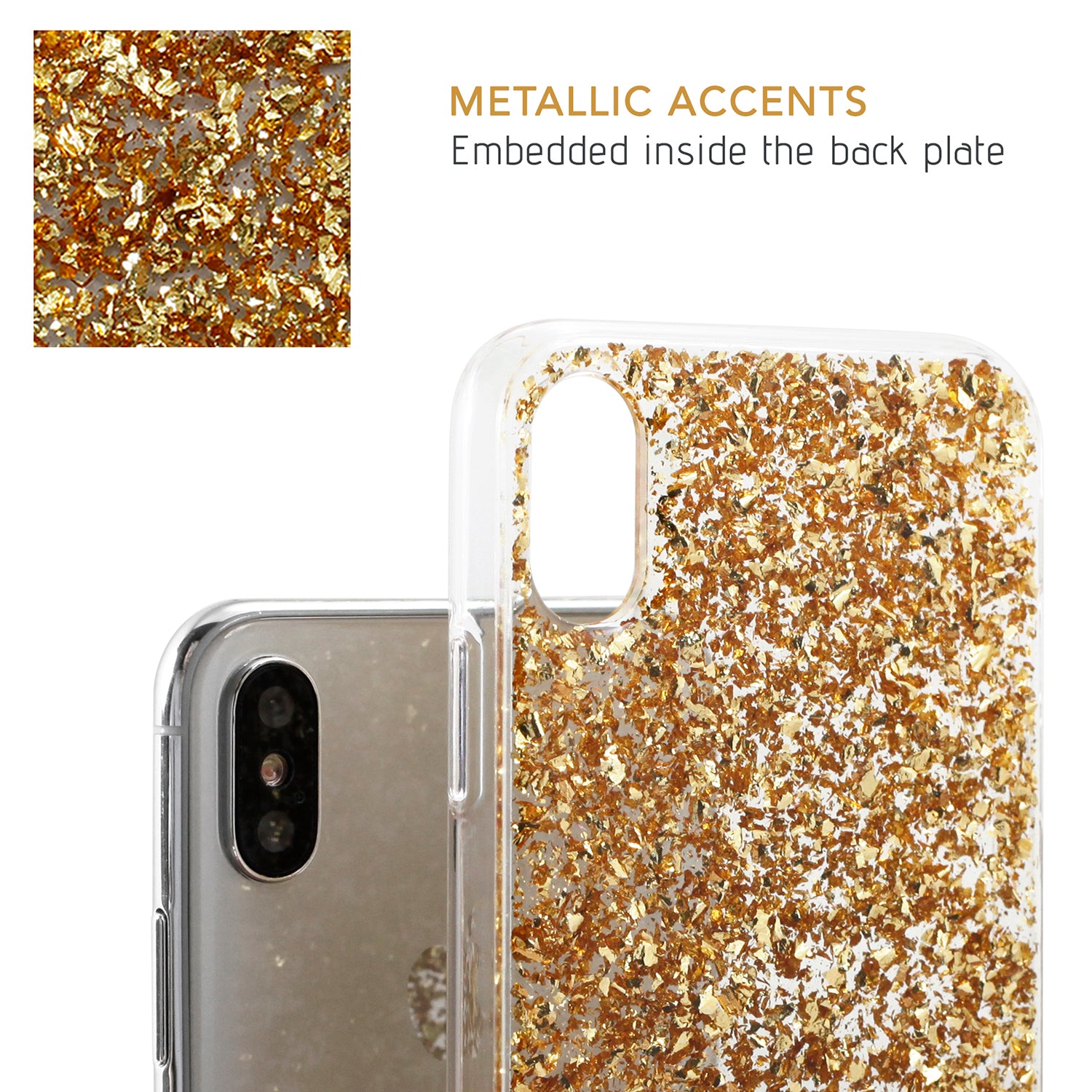 Luvvitt Brilliance Case for iPhone XS / X with Glitter - Gold