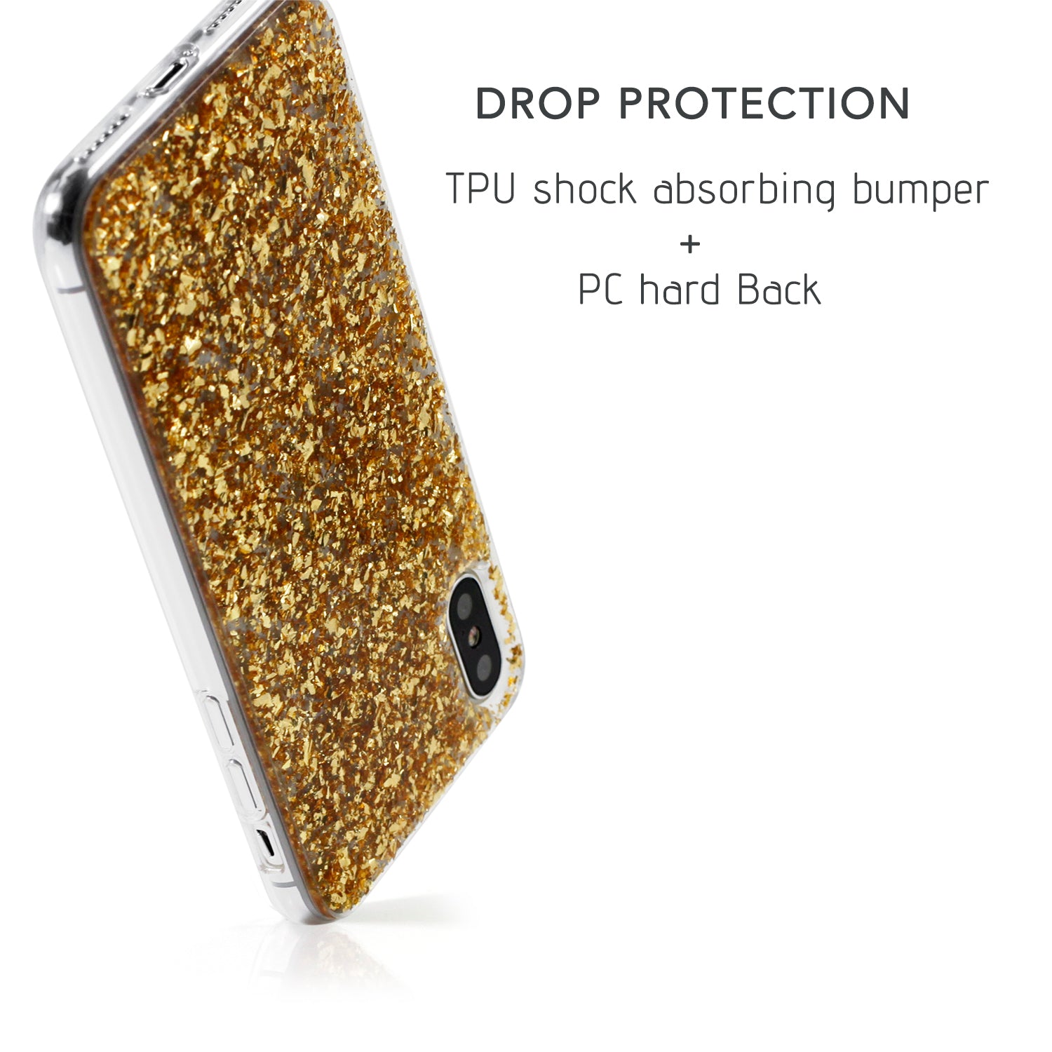 Luvvitt Brilliance Case for iPhone XS / X with Glitter - Gold