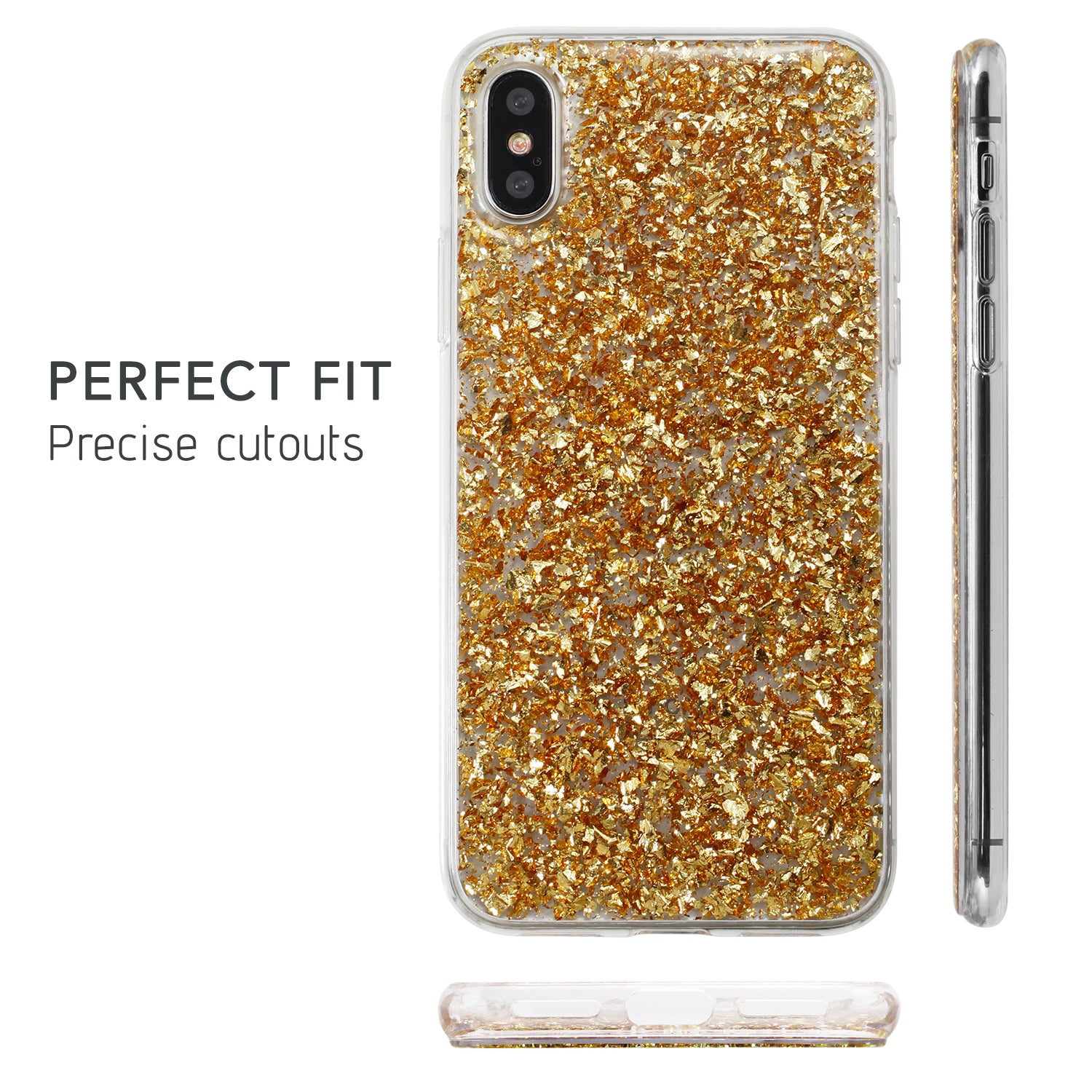 Luvvitt Brilliance Case for iPhone XS / X with Glitter - Gold
